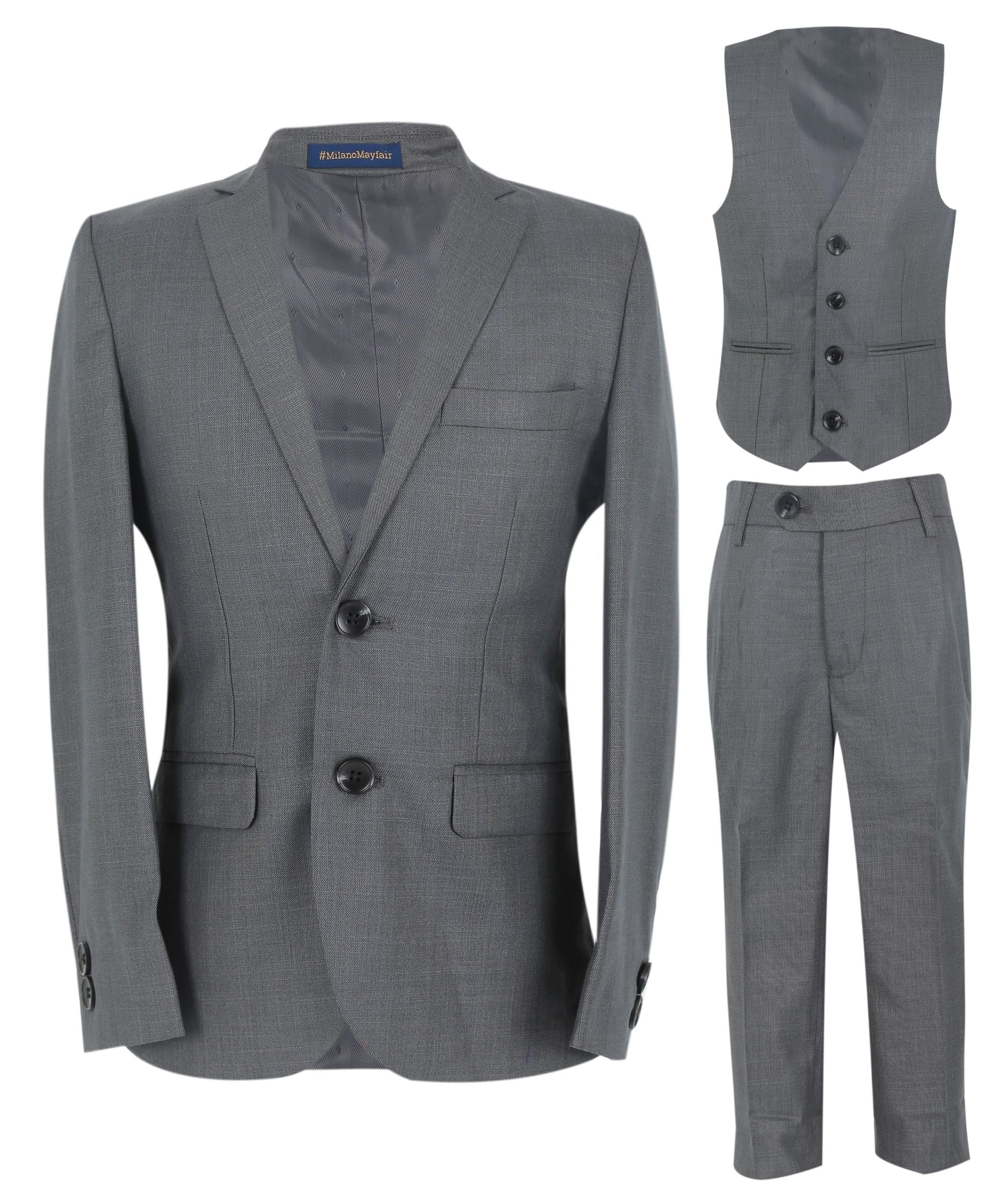 Boys Formal Suit Set - Grey - Image 9
