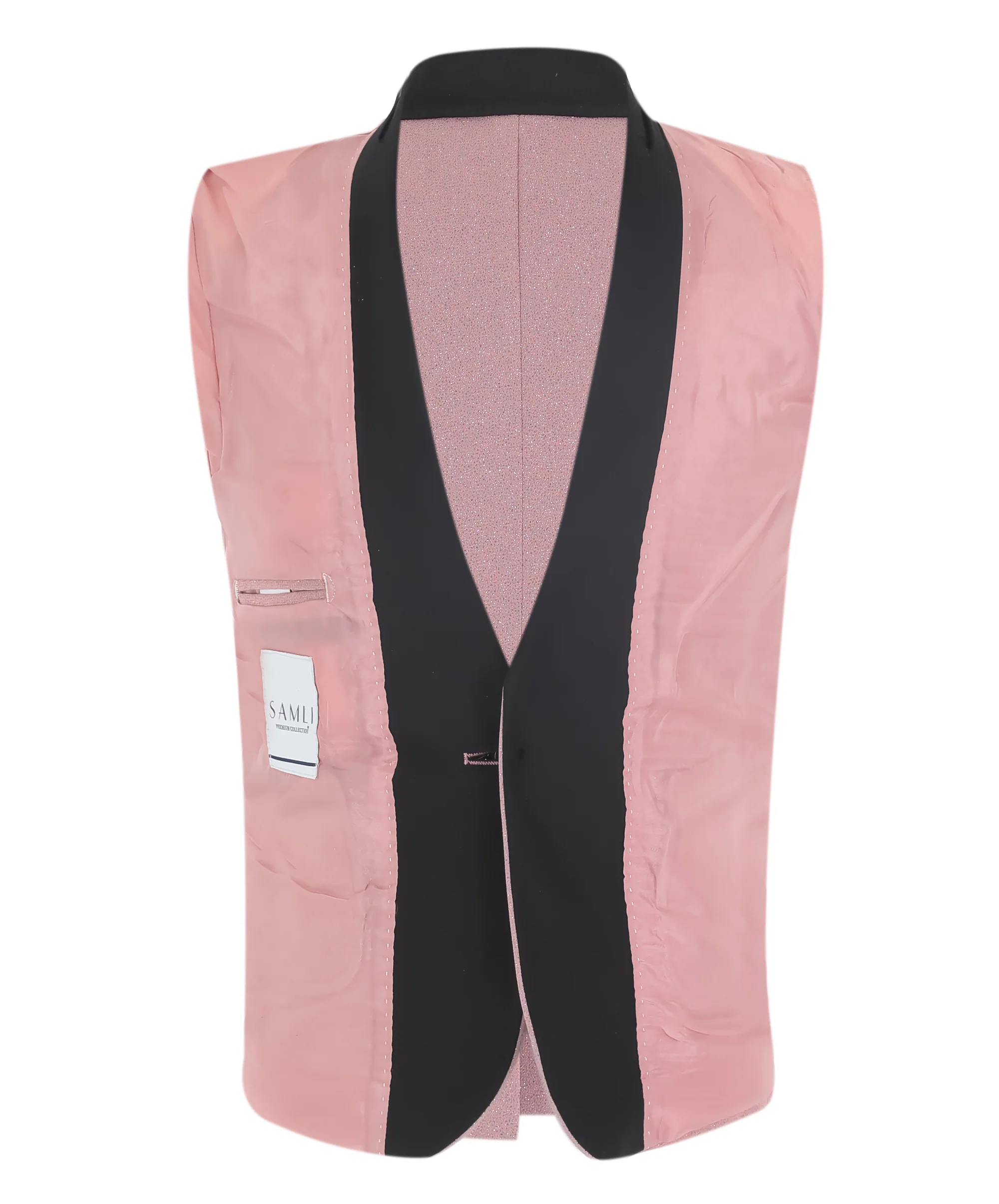 Boys Slim Fit Shimmer Tuxedo Suit - Blush Pink - Image 11