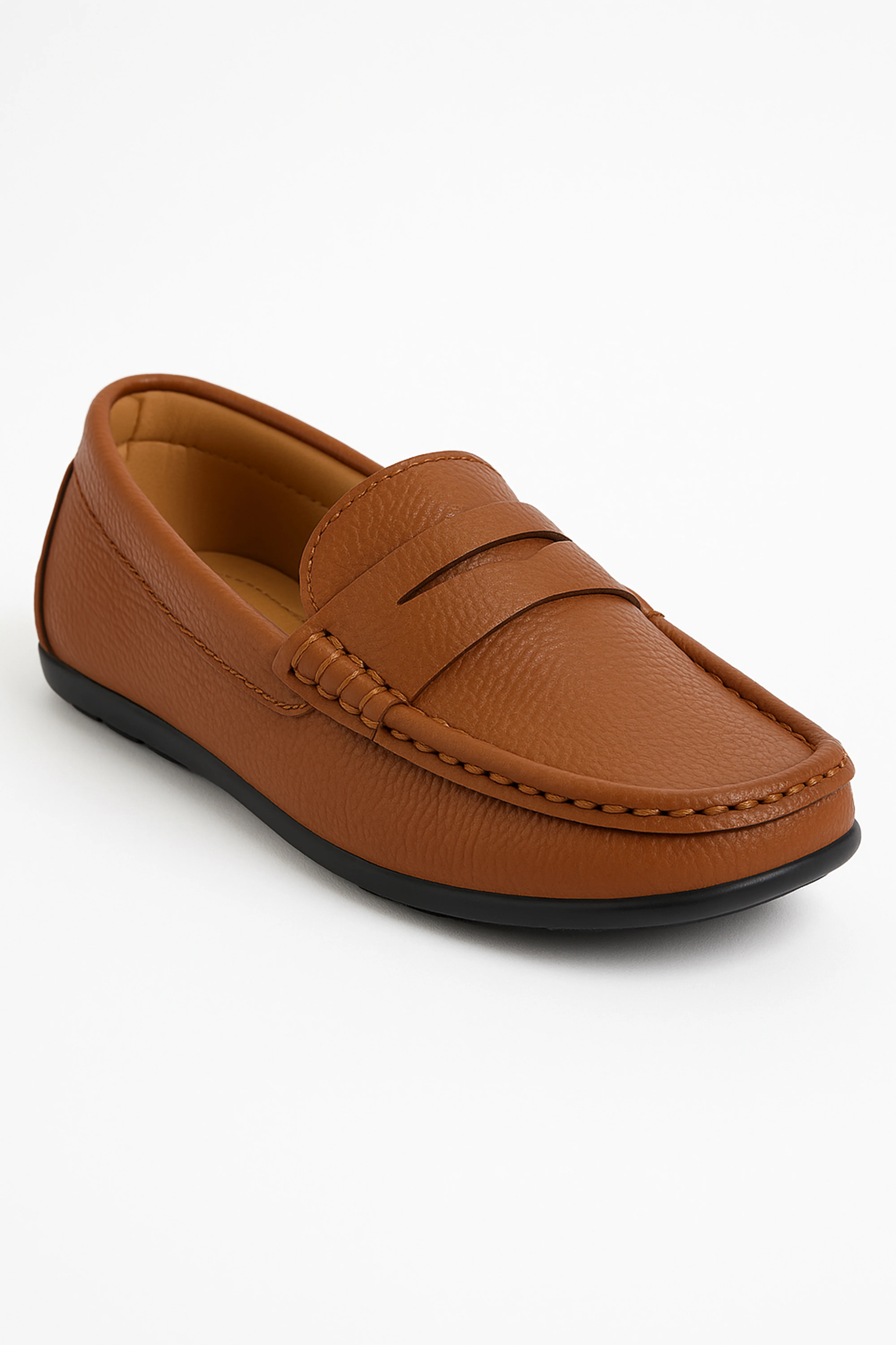 Boys Leather Penny Loafer - HUGO - Tan Brown