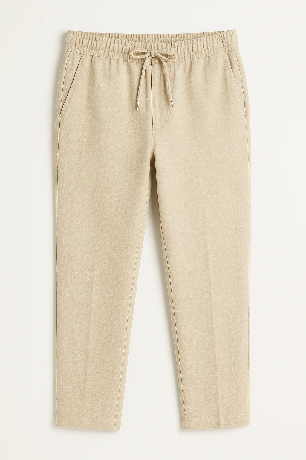 Boys’ Linen 2-Piece Slim Fit Casual Suit - Jogger - Cream - Image 4