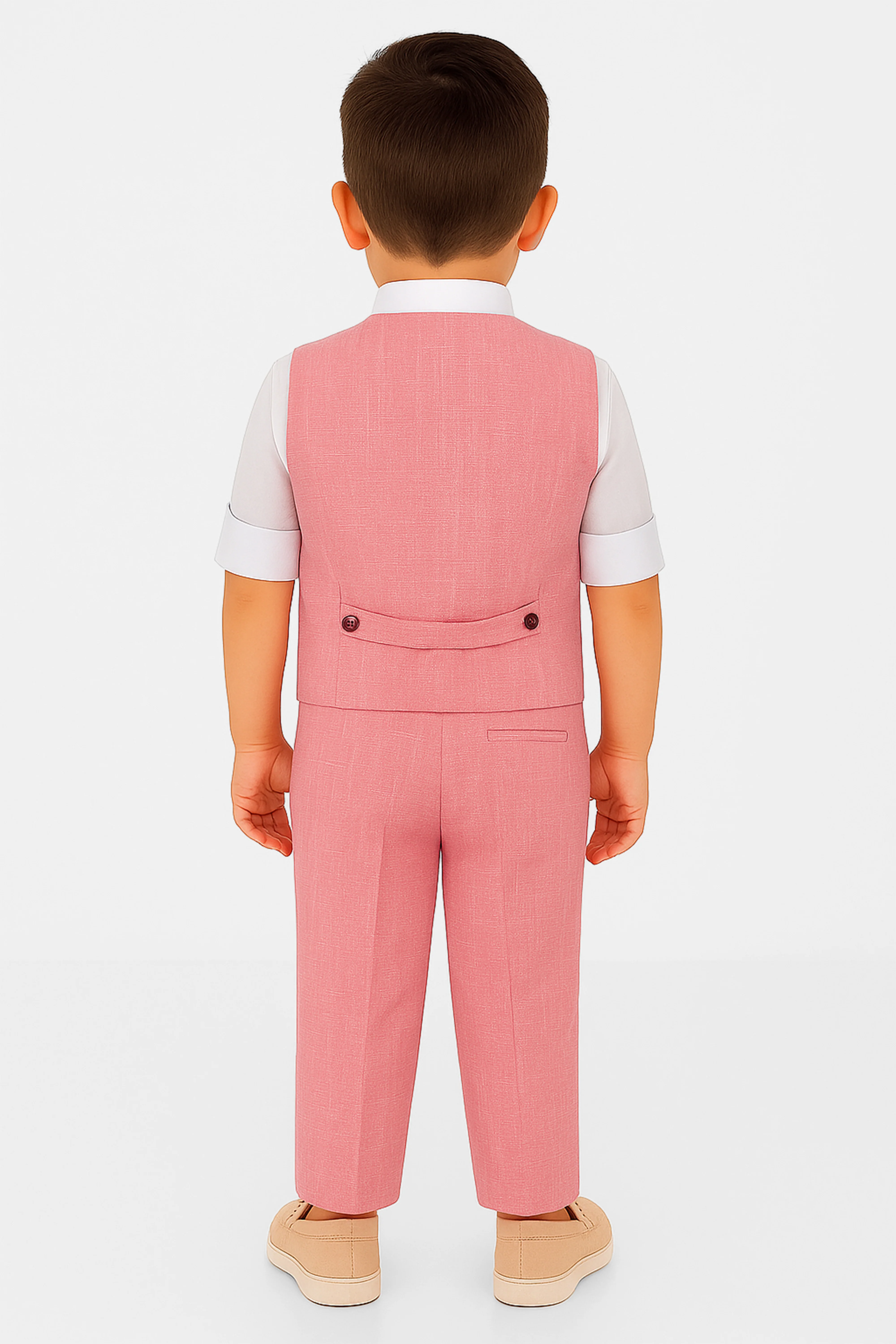 Baby & Boys 4-Piece Cotton-Linen Waistcoat Suit Set  - Red - Image 2