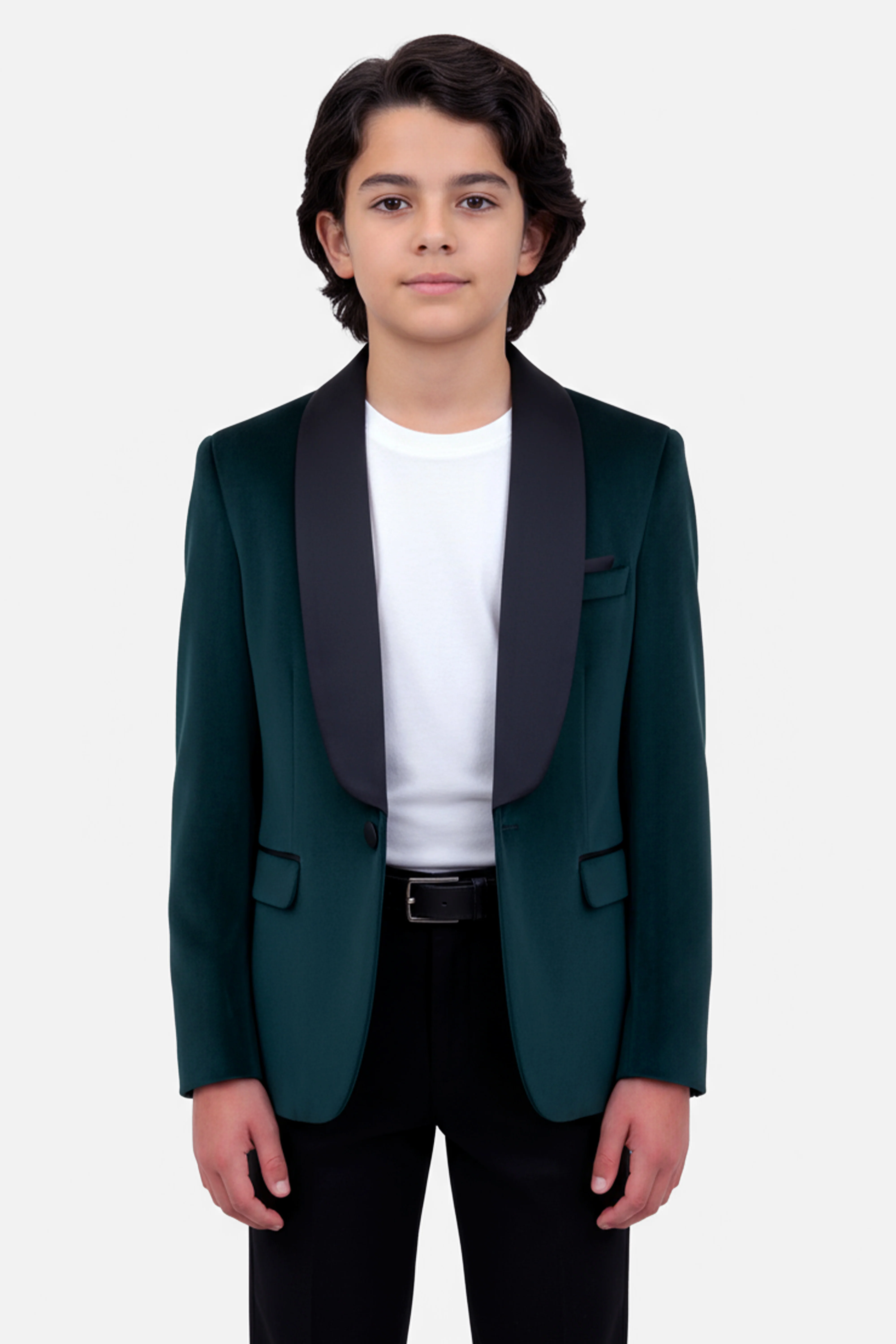 Boys Matt Velvet Tuxedo Blazer - Kingsman - Green