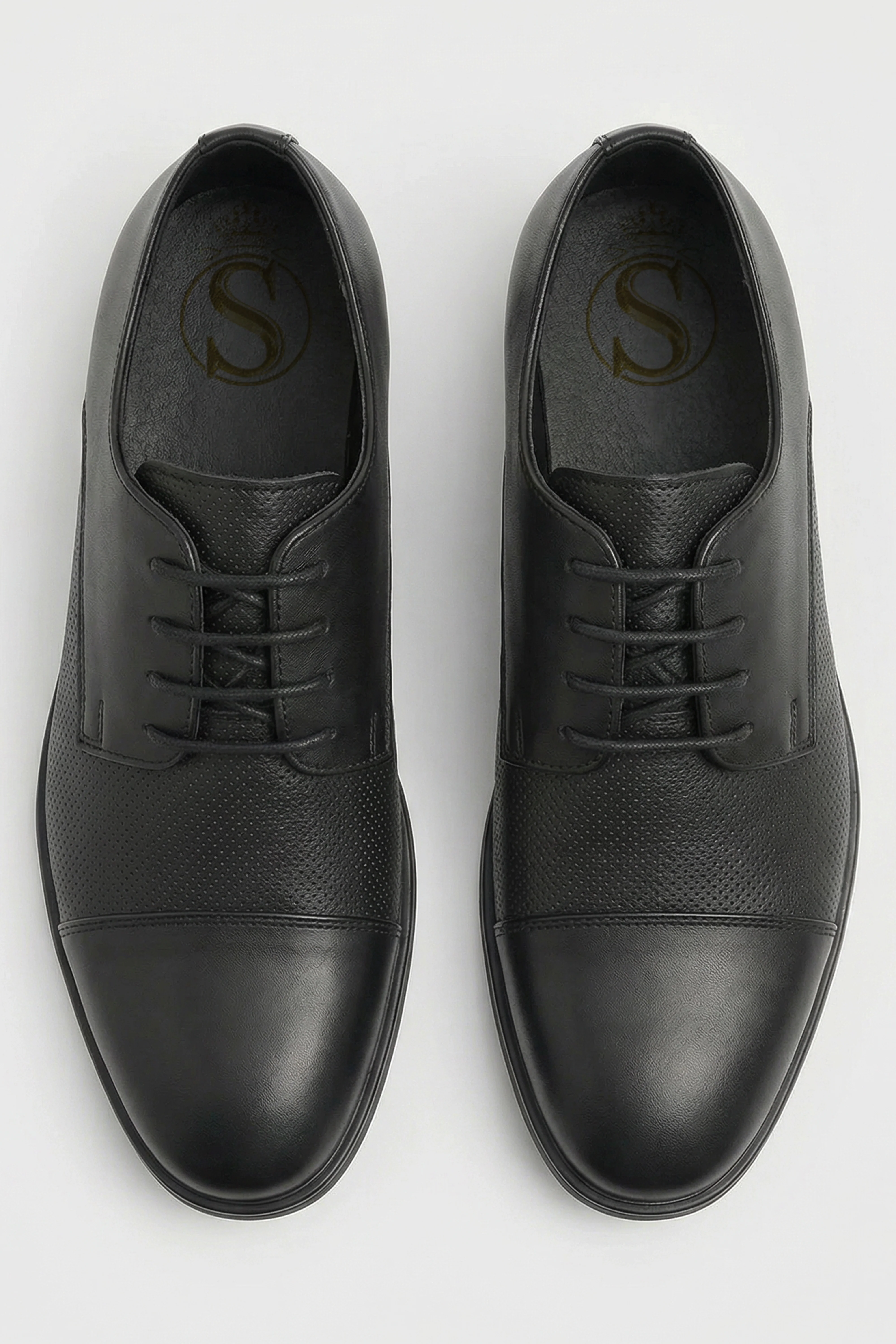 Boys Cap Toe Derby Shoes - Nevada - Black - Image 2