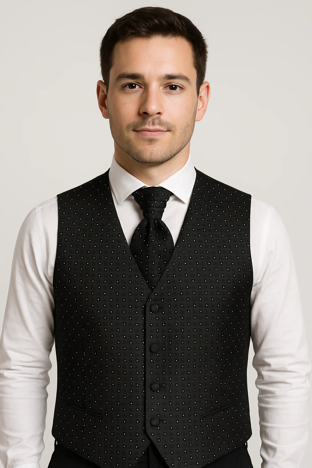 Boys & Men Waistcoat Cravat Hanky Set - Black