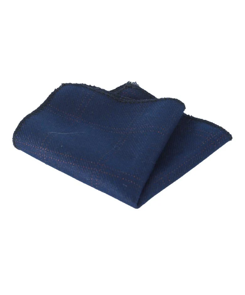 Boys & Men's Tweed Check Slim Tie Set - Navy Blue - Image 4