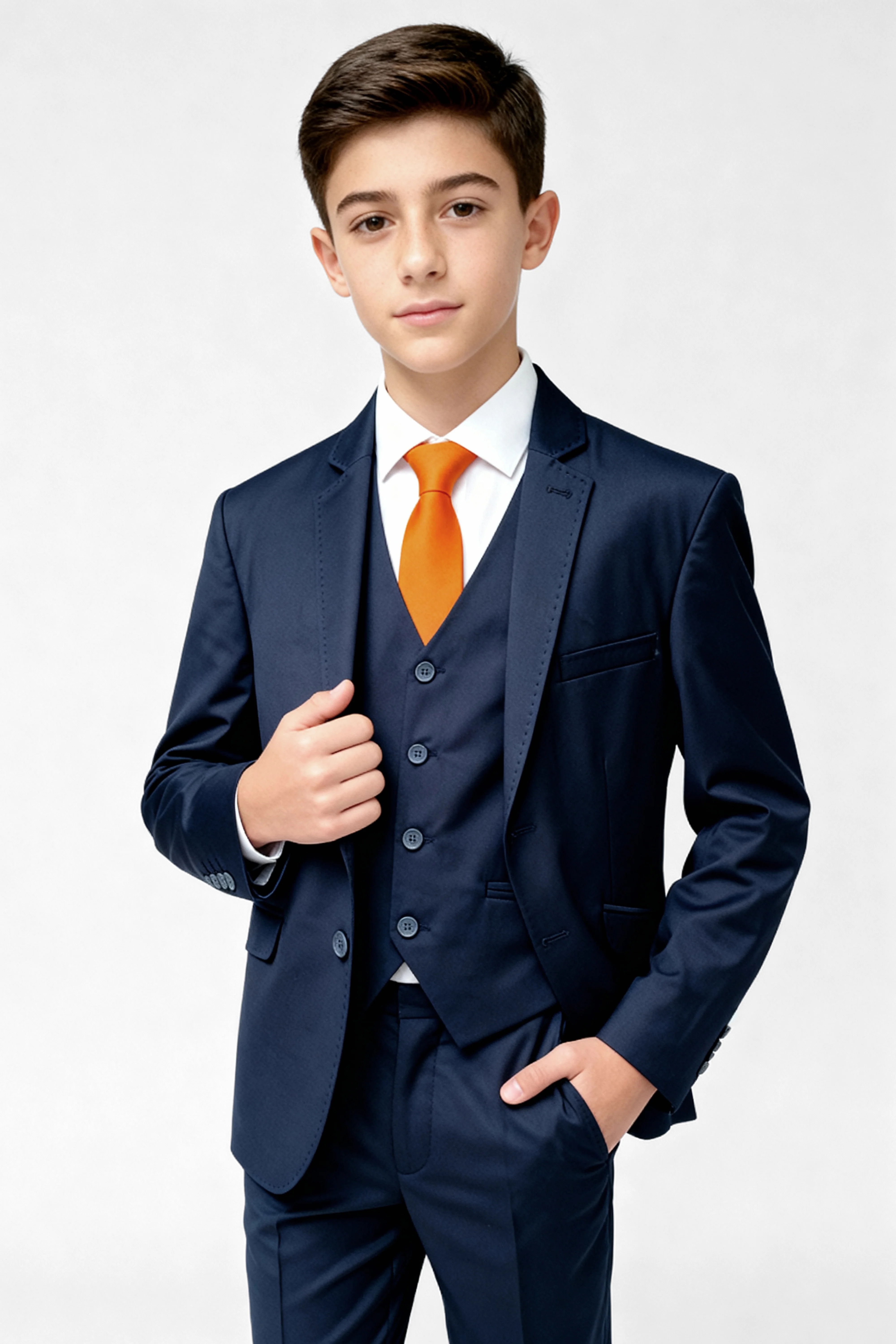 Boys Navy Blue 3-Piece Formal Suit