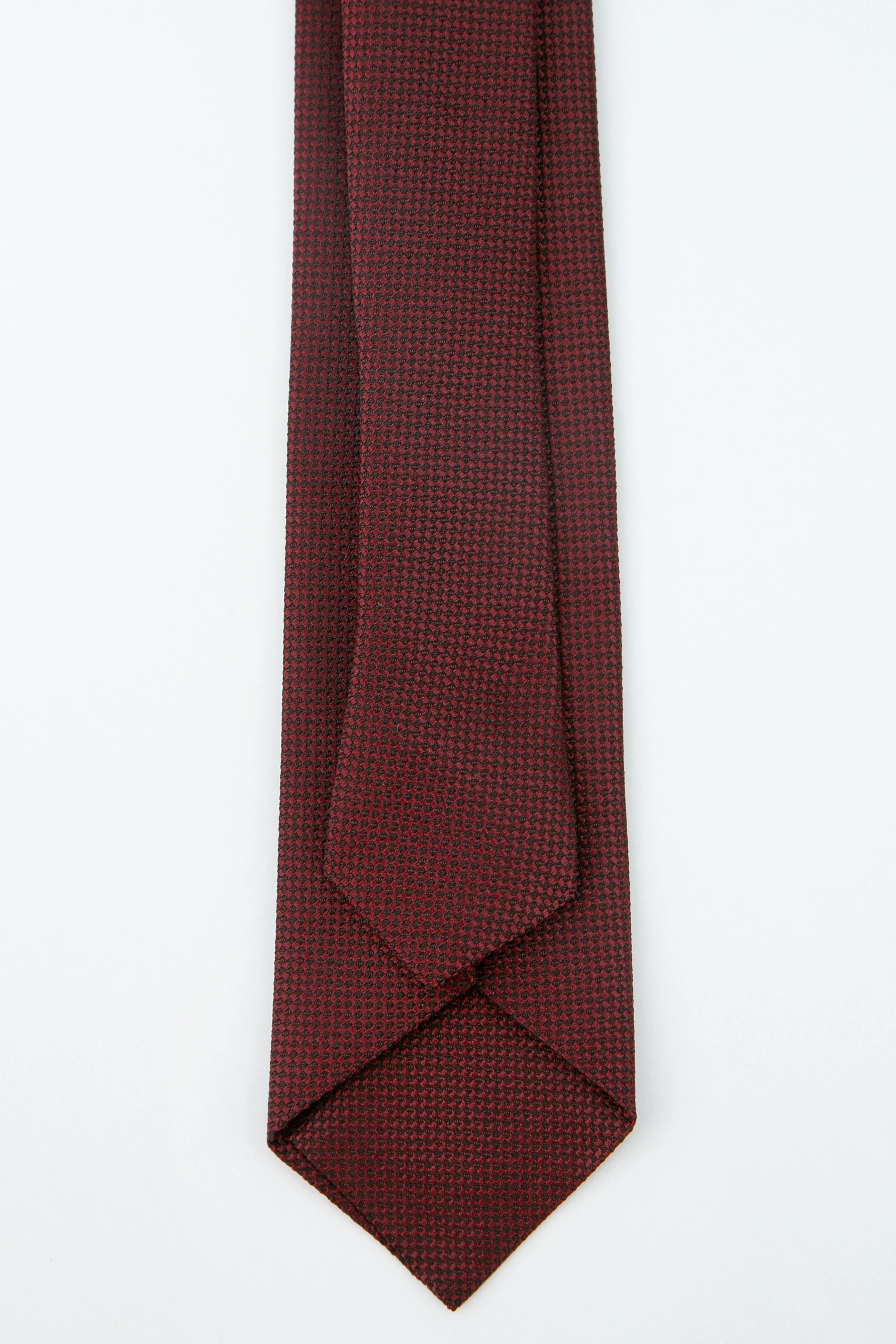 Boys' Oxford Weave Slim Tie Formal Neckwear - Burgundy - Image 2