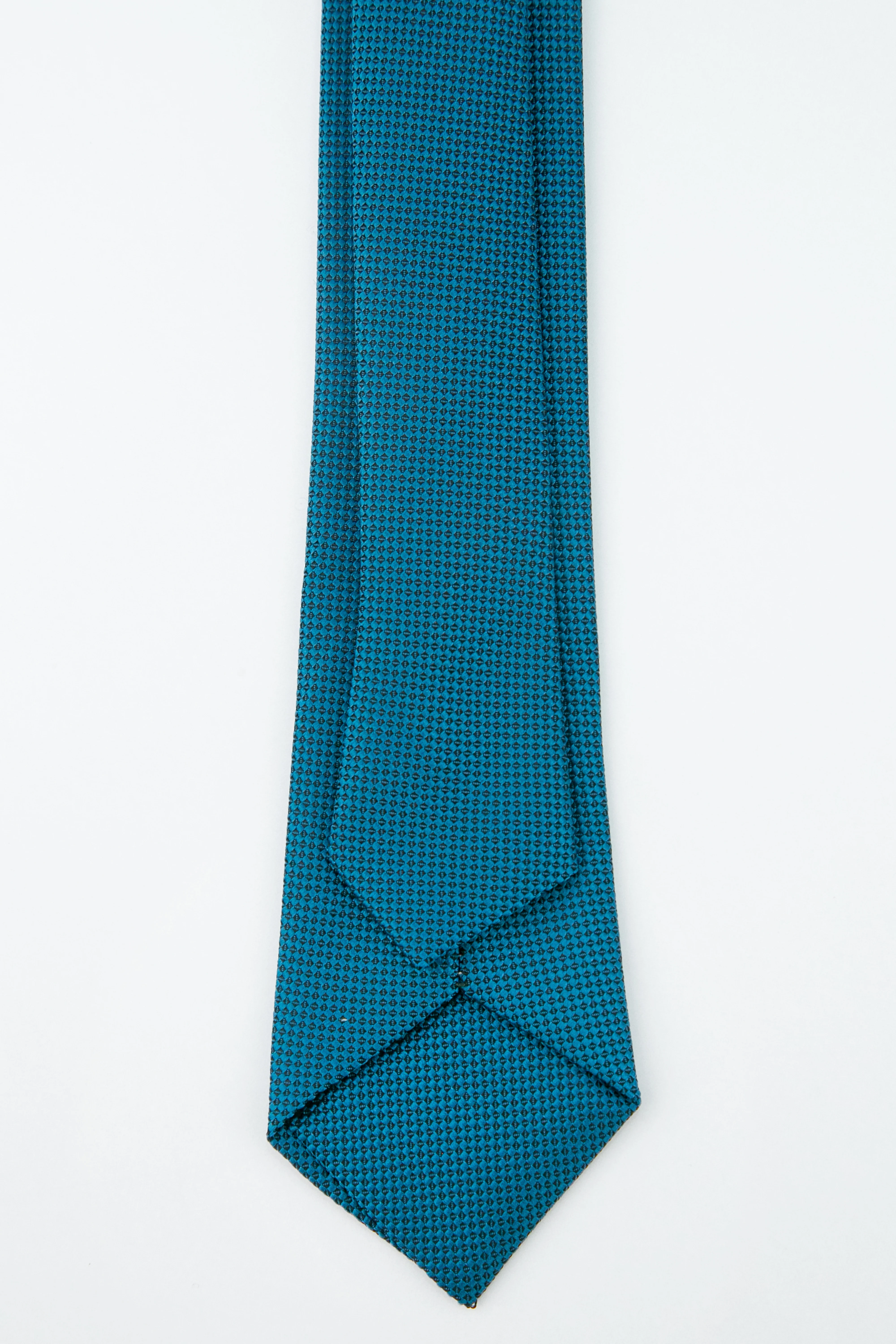 Boys' Oxford Weave Slim Tie Formal Neckwear - Petrol Blue - Image 2