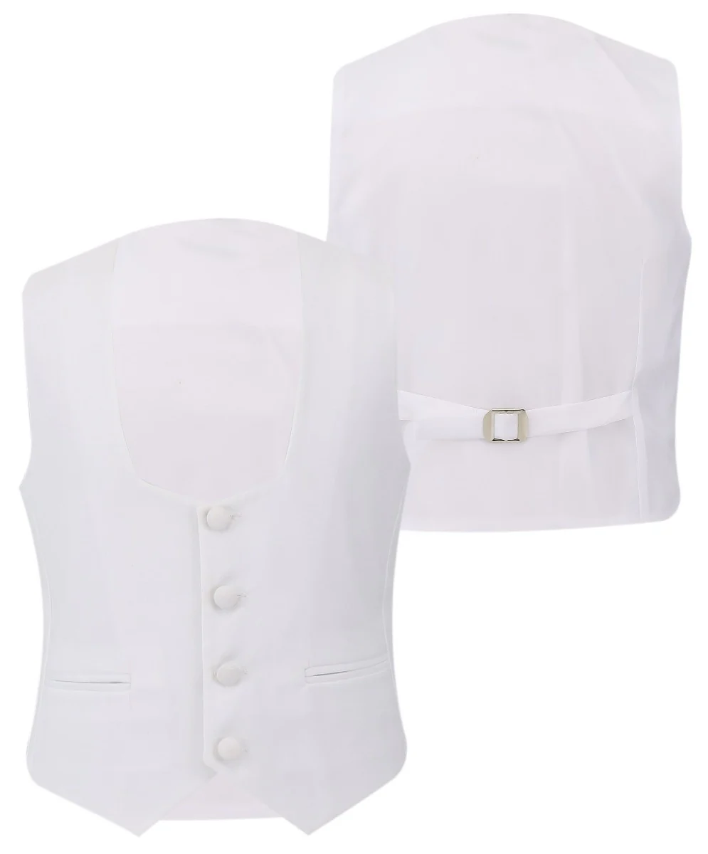 Boys Communion Slim Fit Tuxedo Suit - White - Image 7