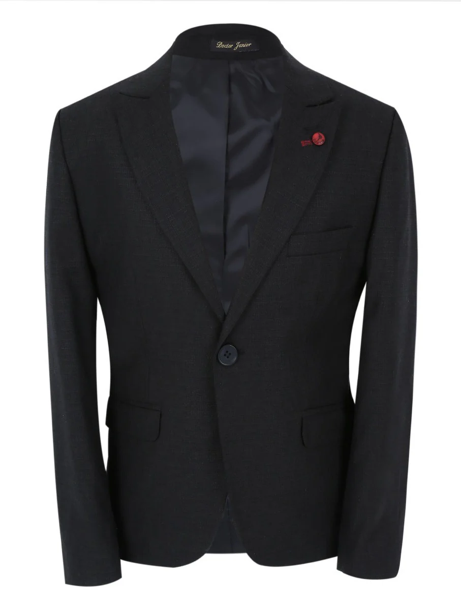 Boys Slim Fit Black Suit - Alvarez - Black - Image 3