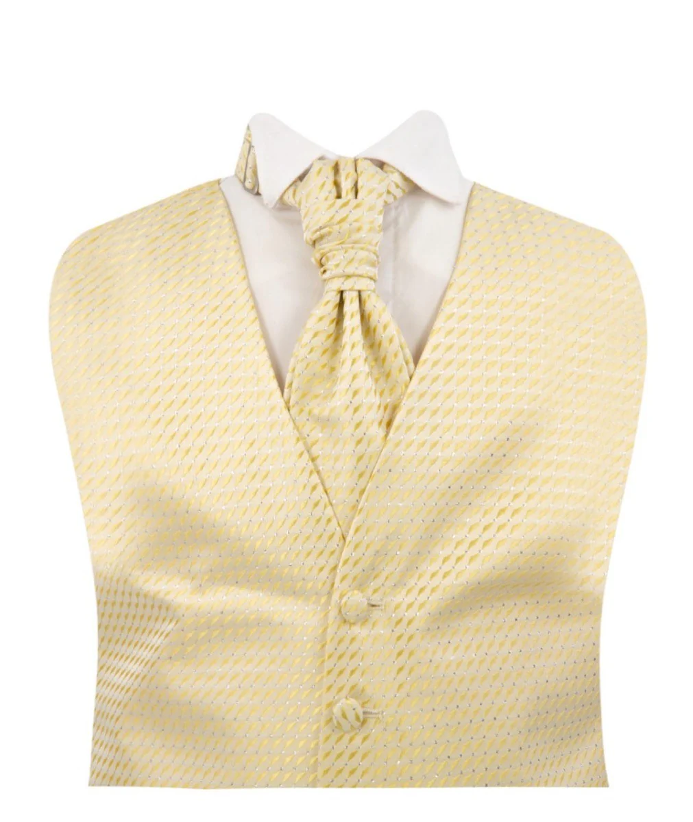 Boys White Suit with Gold Waistcoat and Cravate Set - Image 6