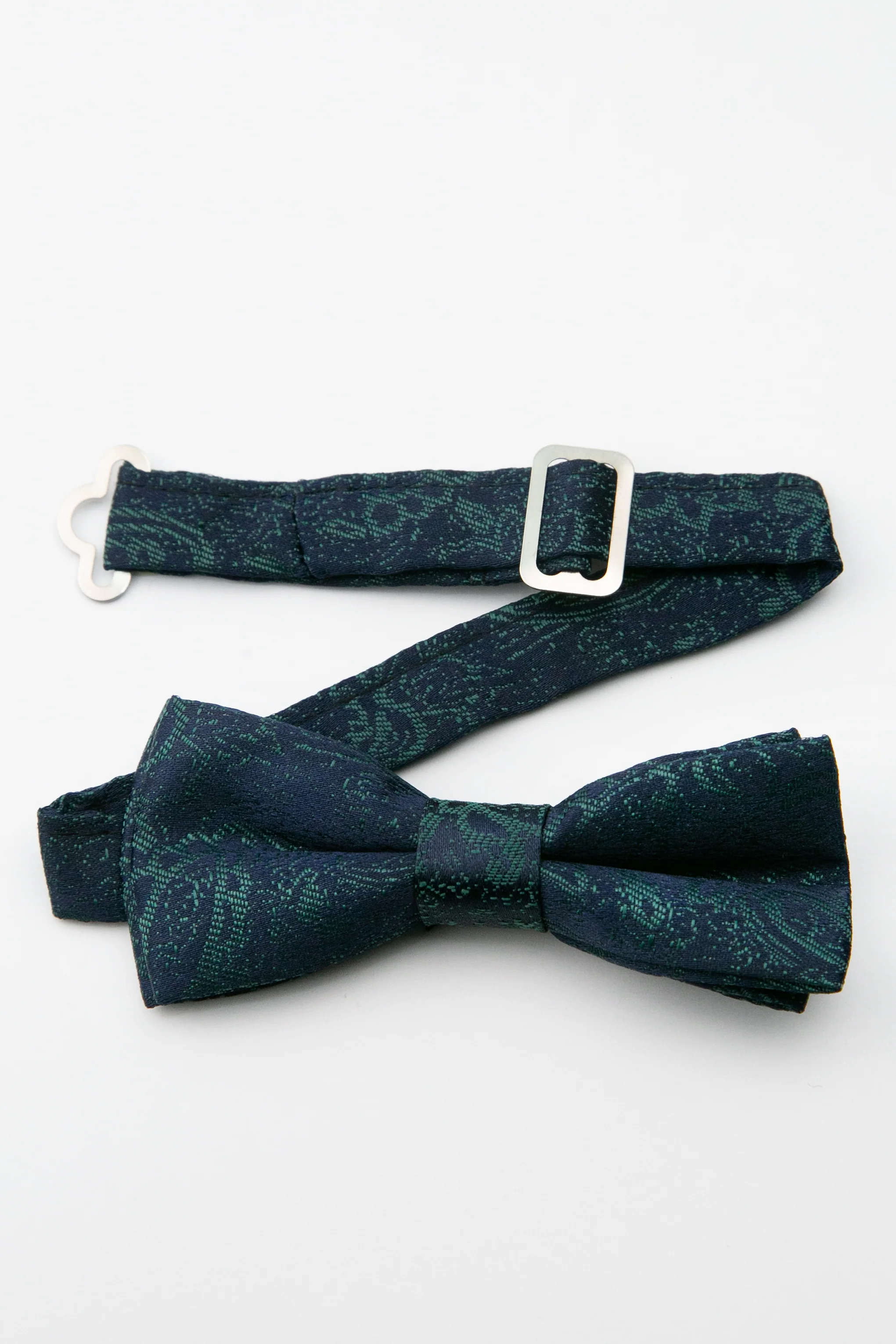 Boys’ Paisley Pre-Tied Dickie Bow Tie - Emerald Green - Image 2