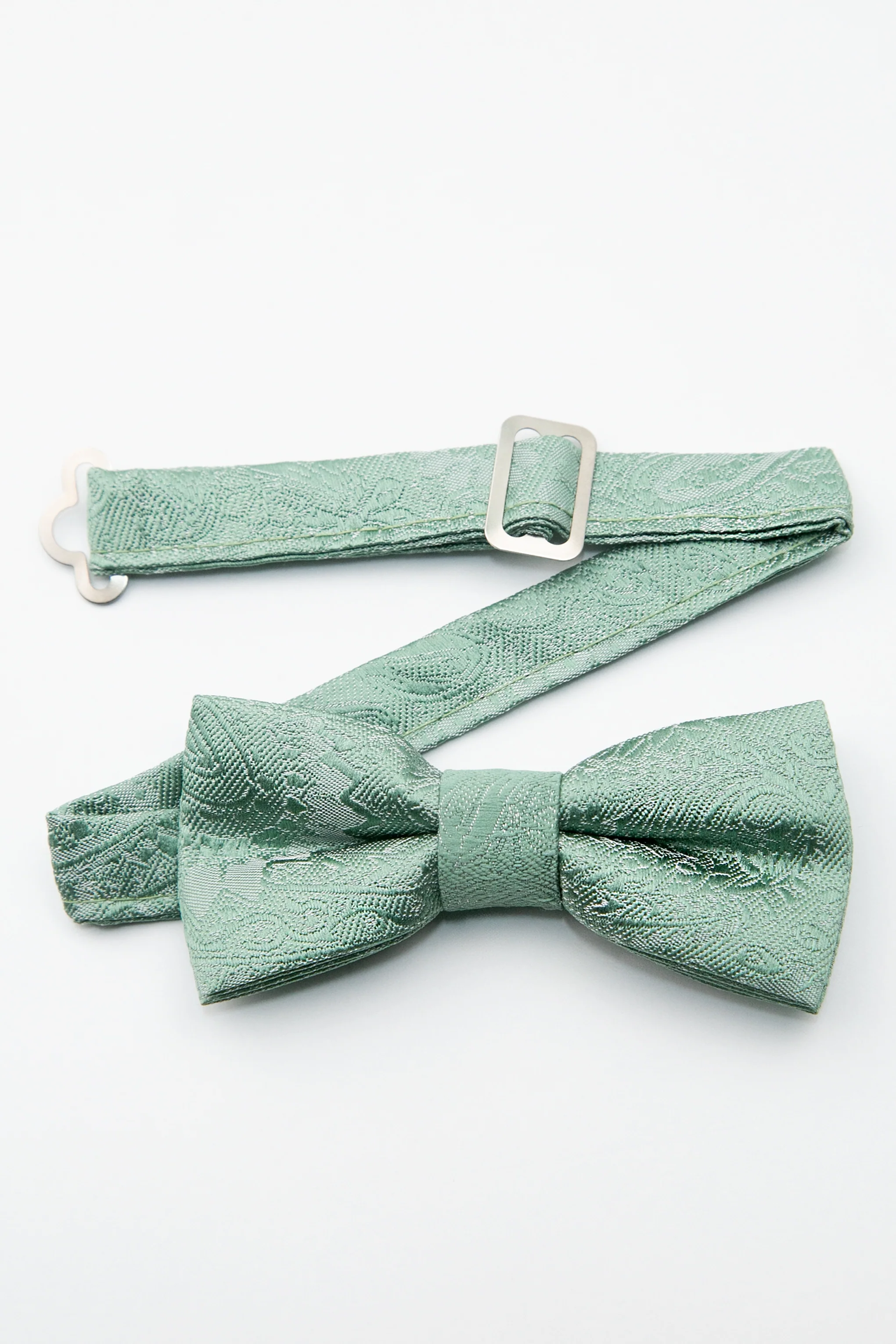 Boys’ Pastel Paisley Pre-Tied Dickie Bow Tie - Green - Image 2