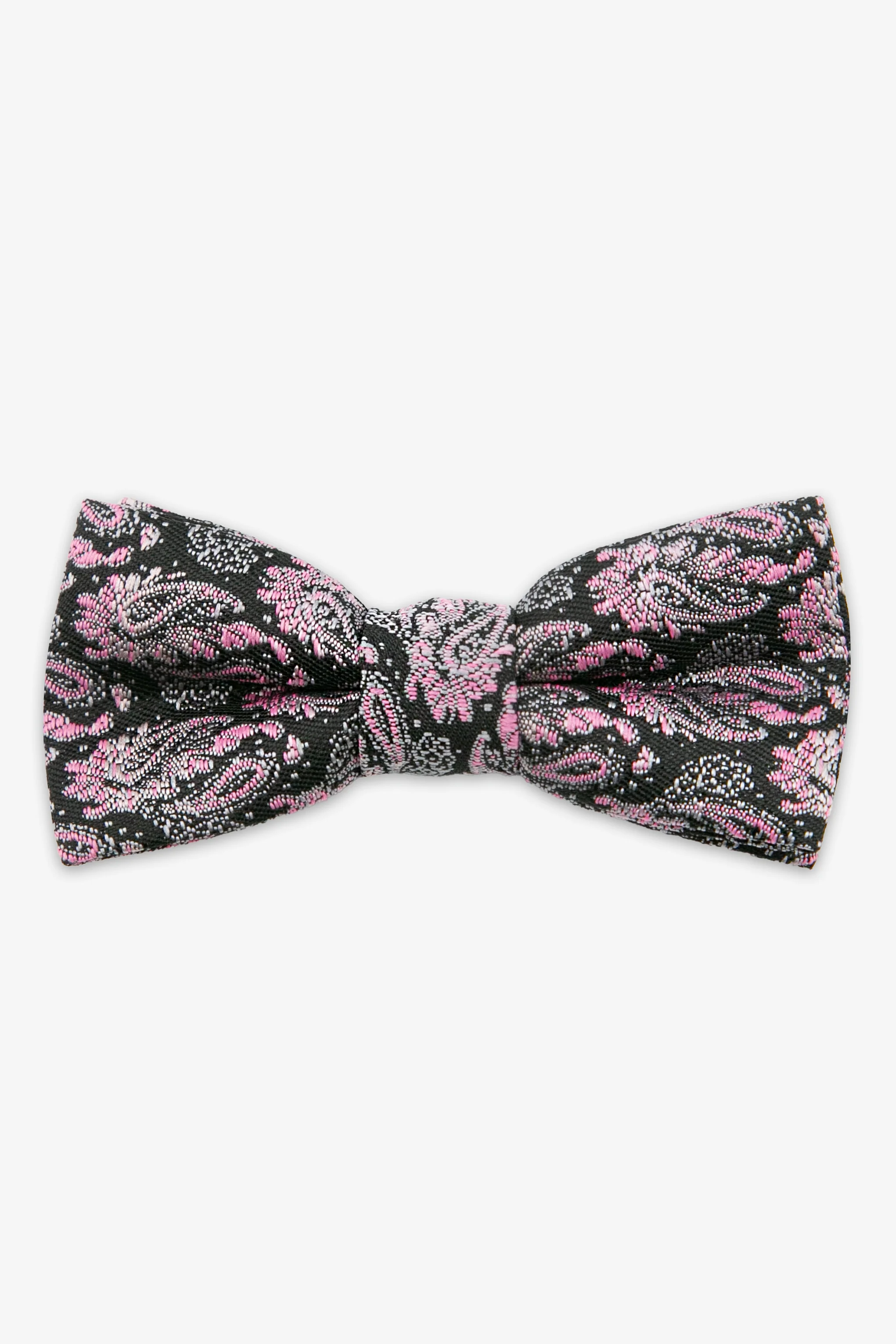Boys’ Paisley Pre-Tied Dickie Bow Tie - Pink and Black