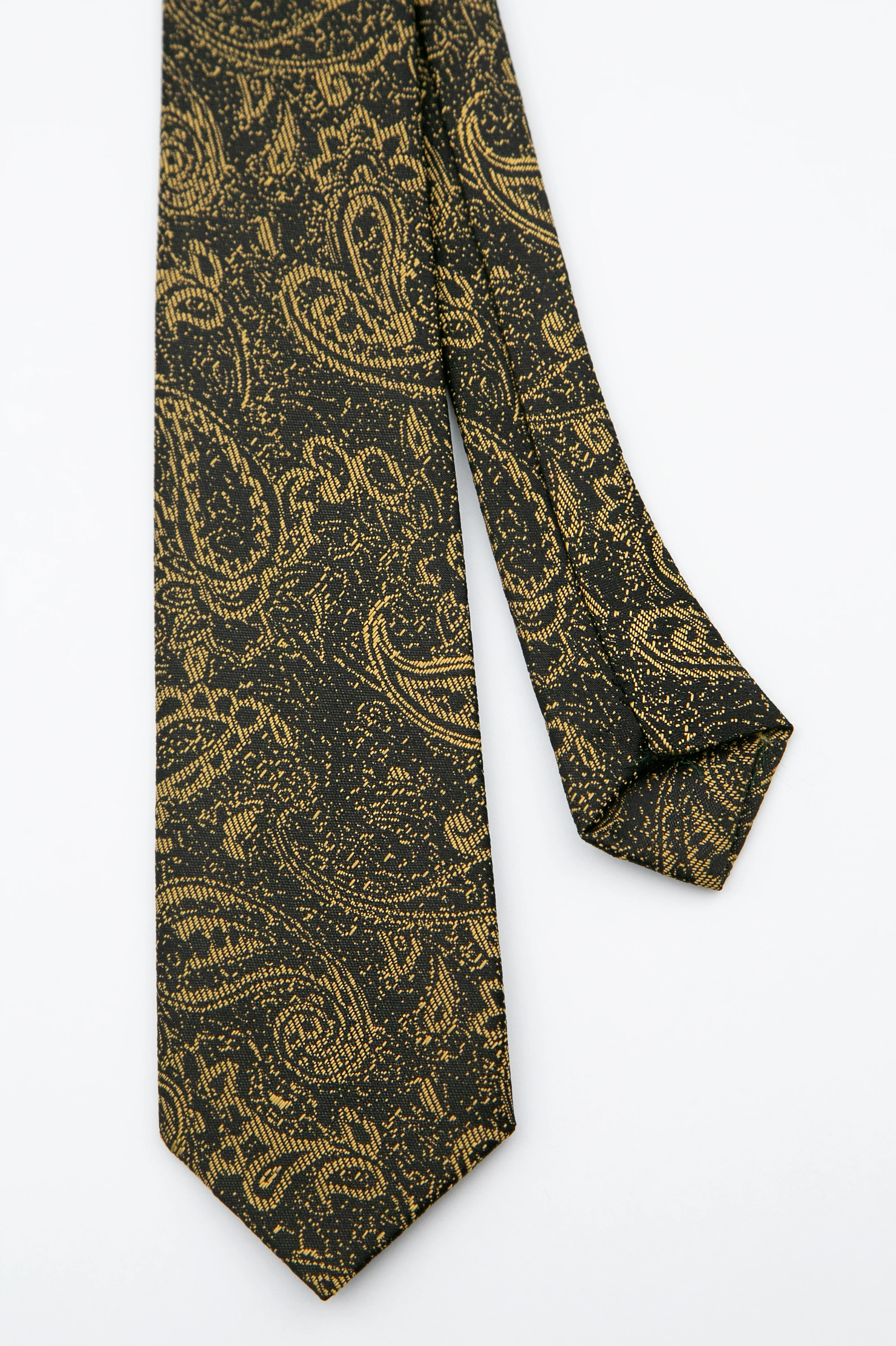 Boys’ Paisley Slim Tie & Pocket Square Set - Gold - Image 3