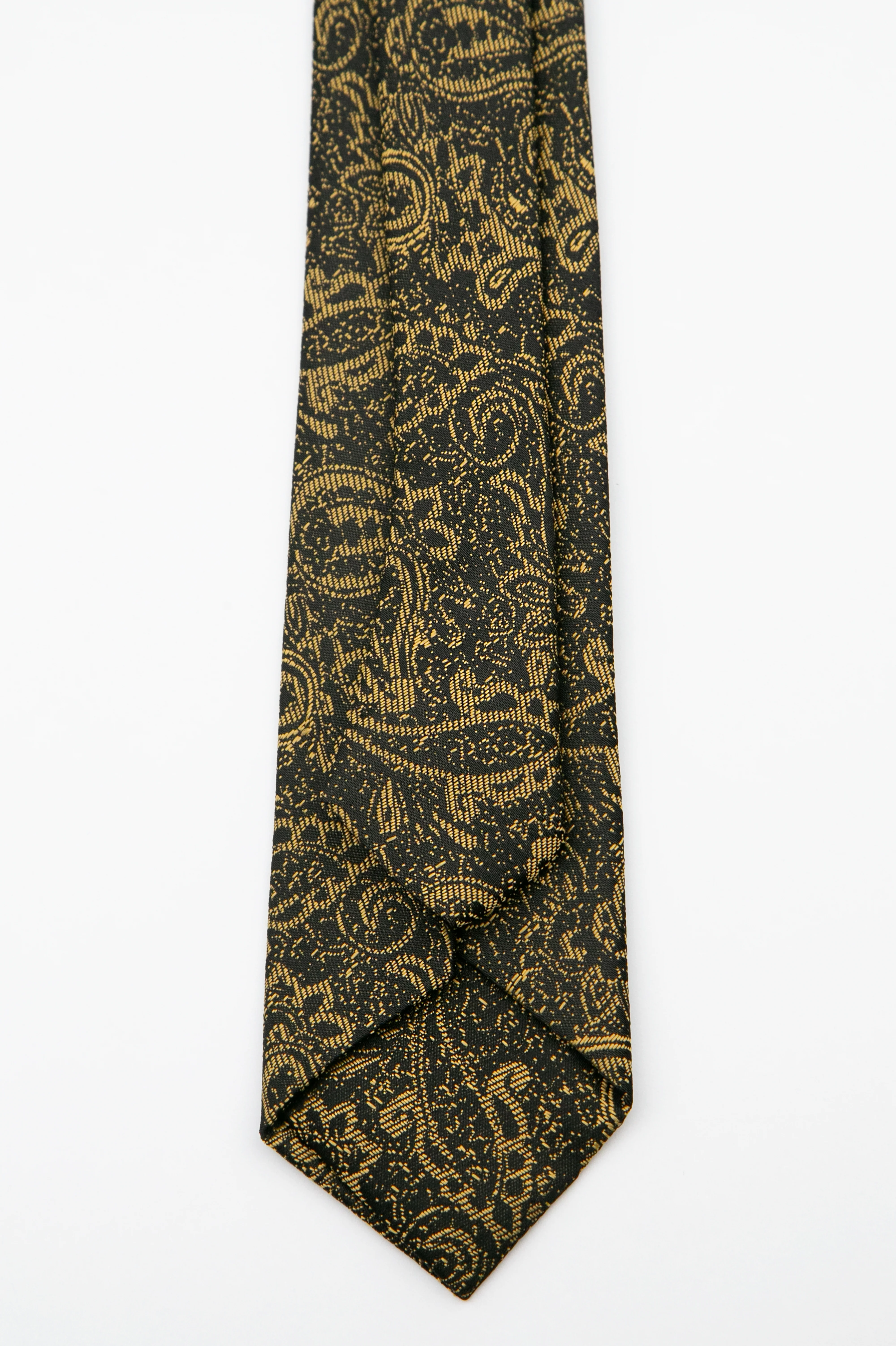 Boys’ Paisley Slim Tie & Pocket Square Set - Gold - Image 4