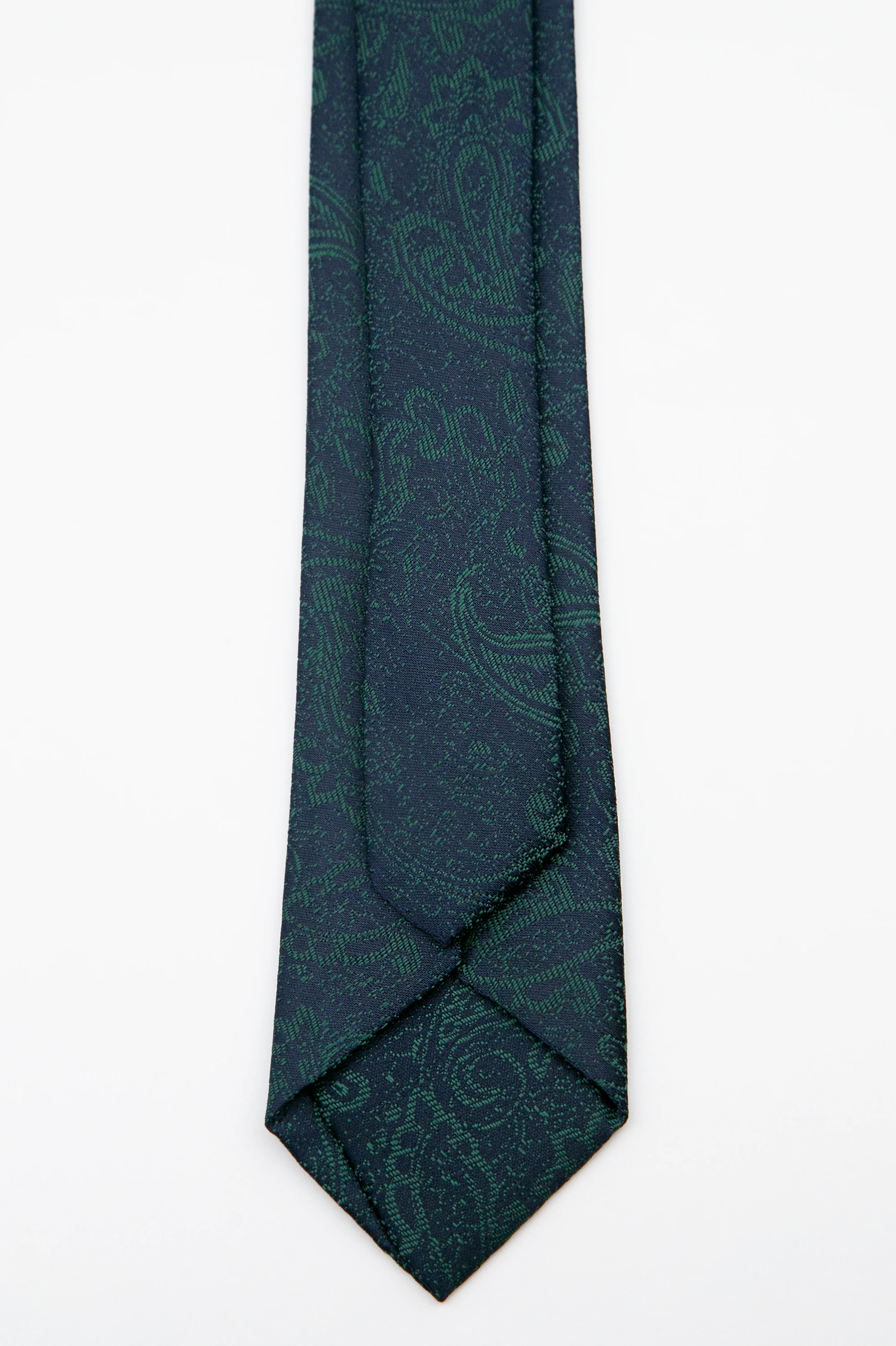 Boys’ Paisley Slim Tie & Pocket Square Set - Emerald Green - Image 4