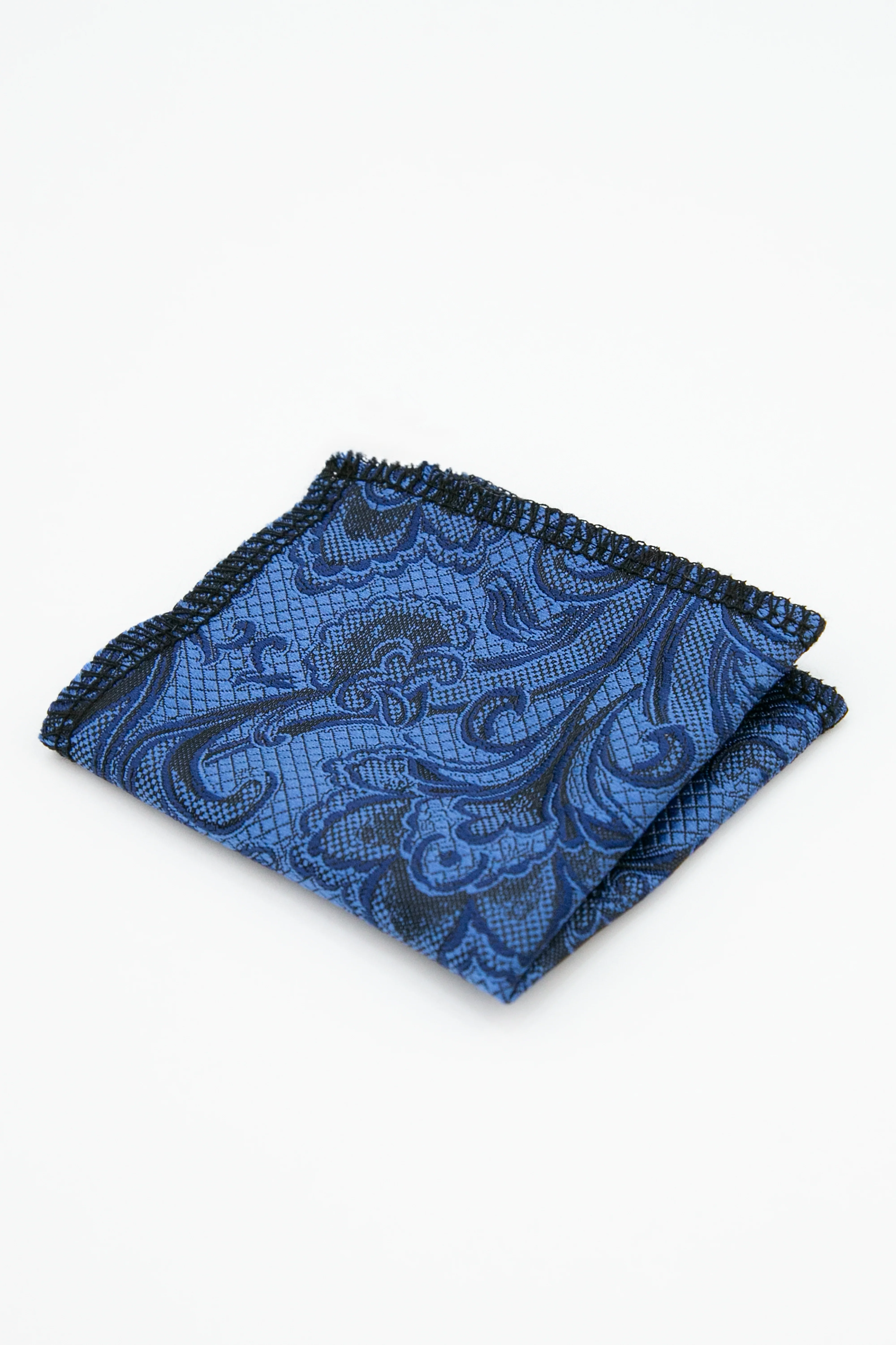 Boys’ Paisley Slim Tie & Pocket Square Set - Royal Blue - Image 5