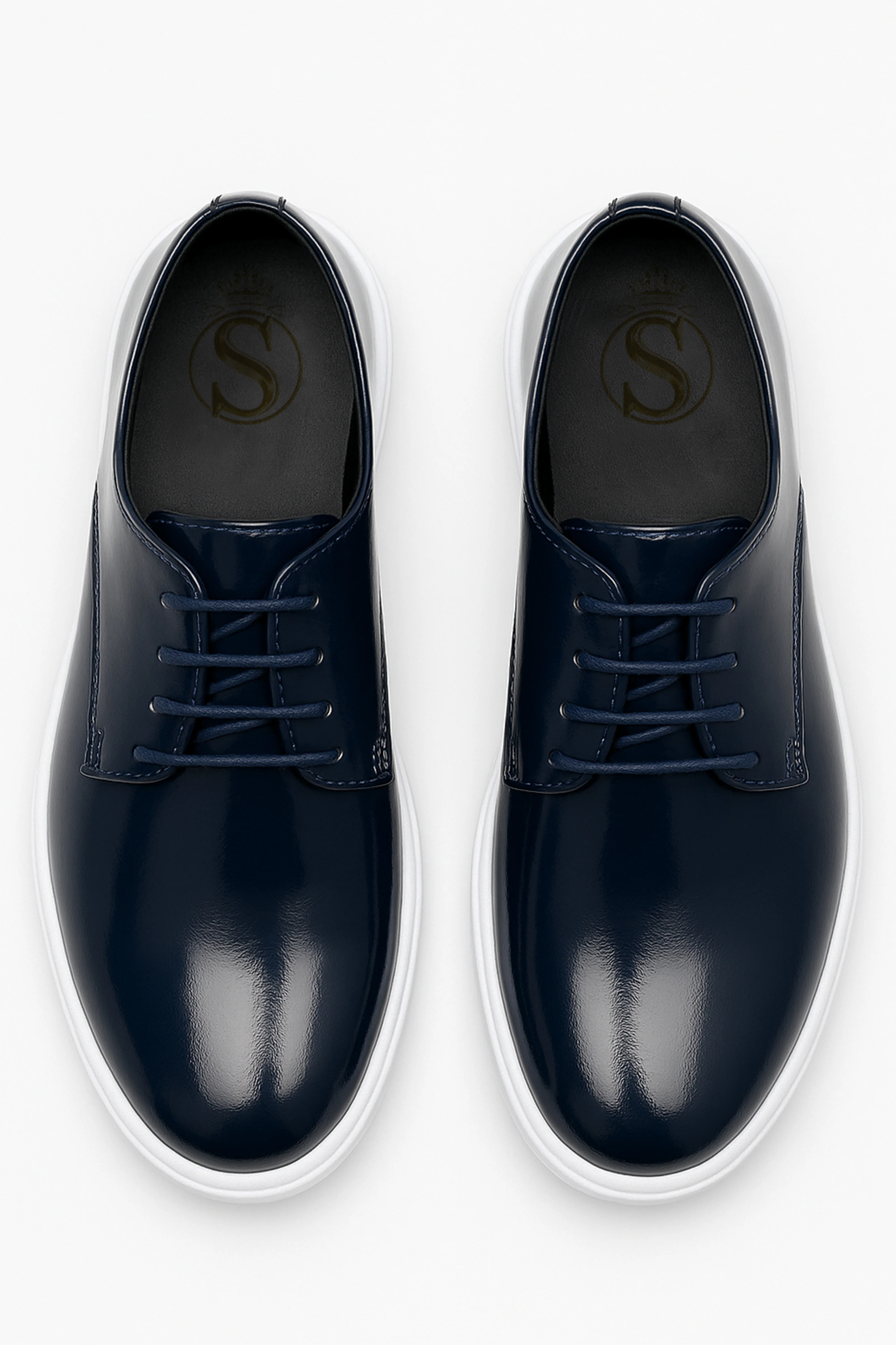 Boys’ Patent Platform Derby Shoes - Nexa - Navy - Image 2