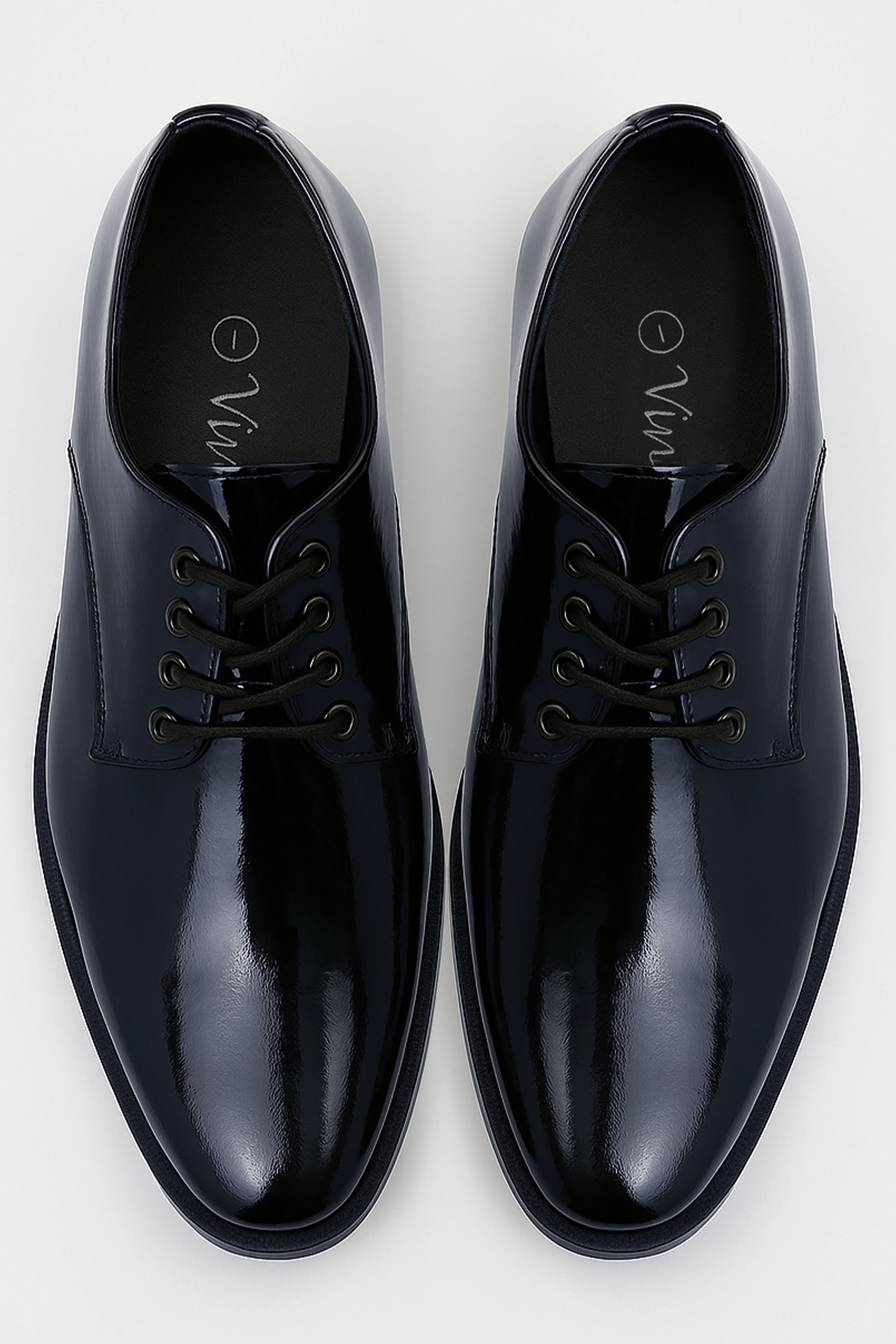 Boys Patent Leather Derby Shoes - GEORGE - Navy - Image 2