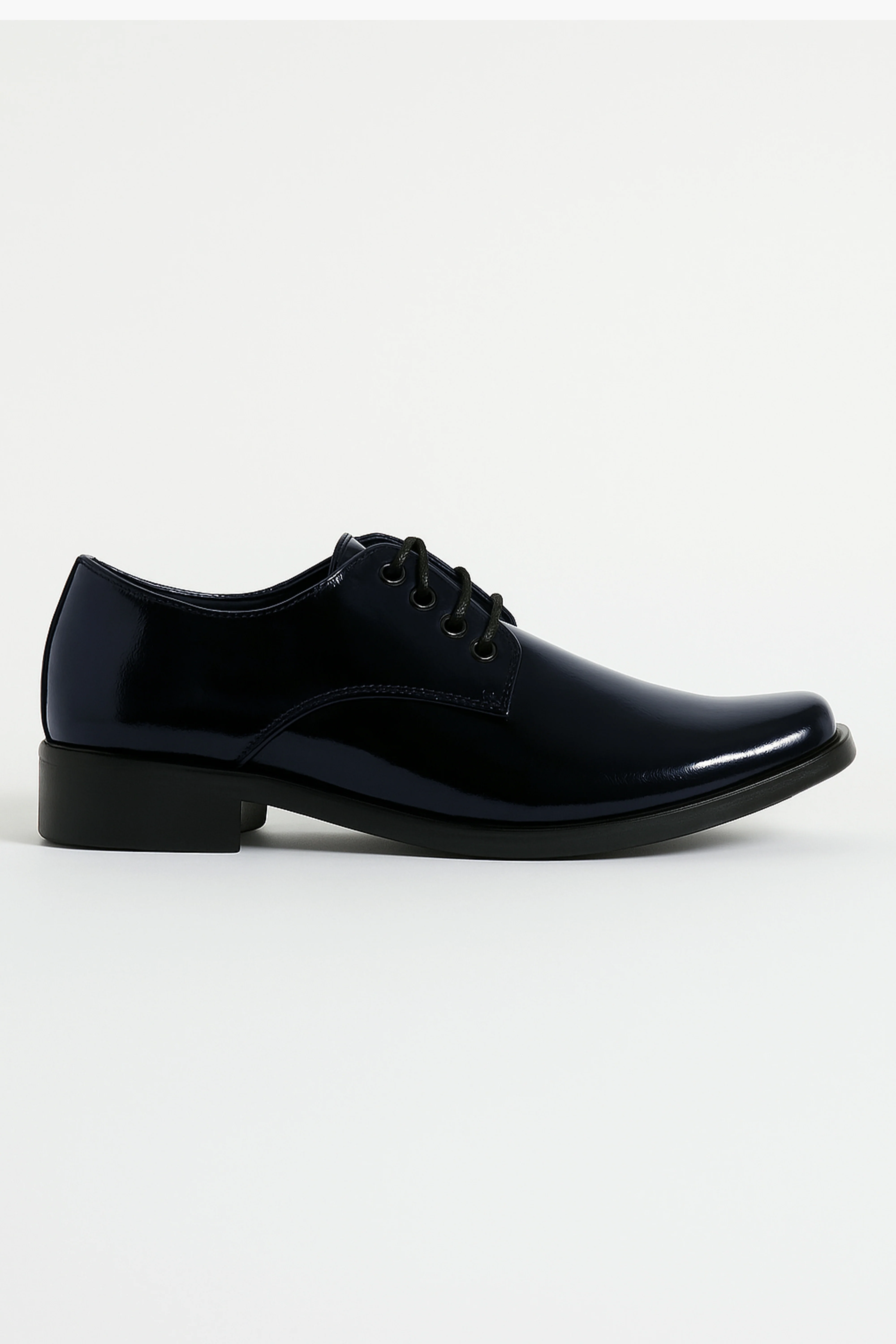 Boys Patent Leather Derby Shoes - GEORGE - Navy - Image 4
