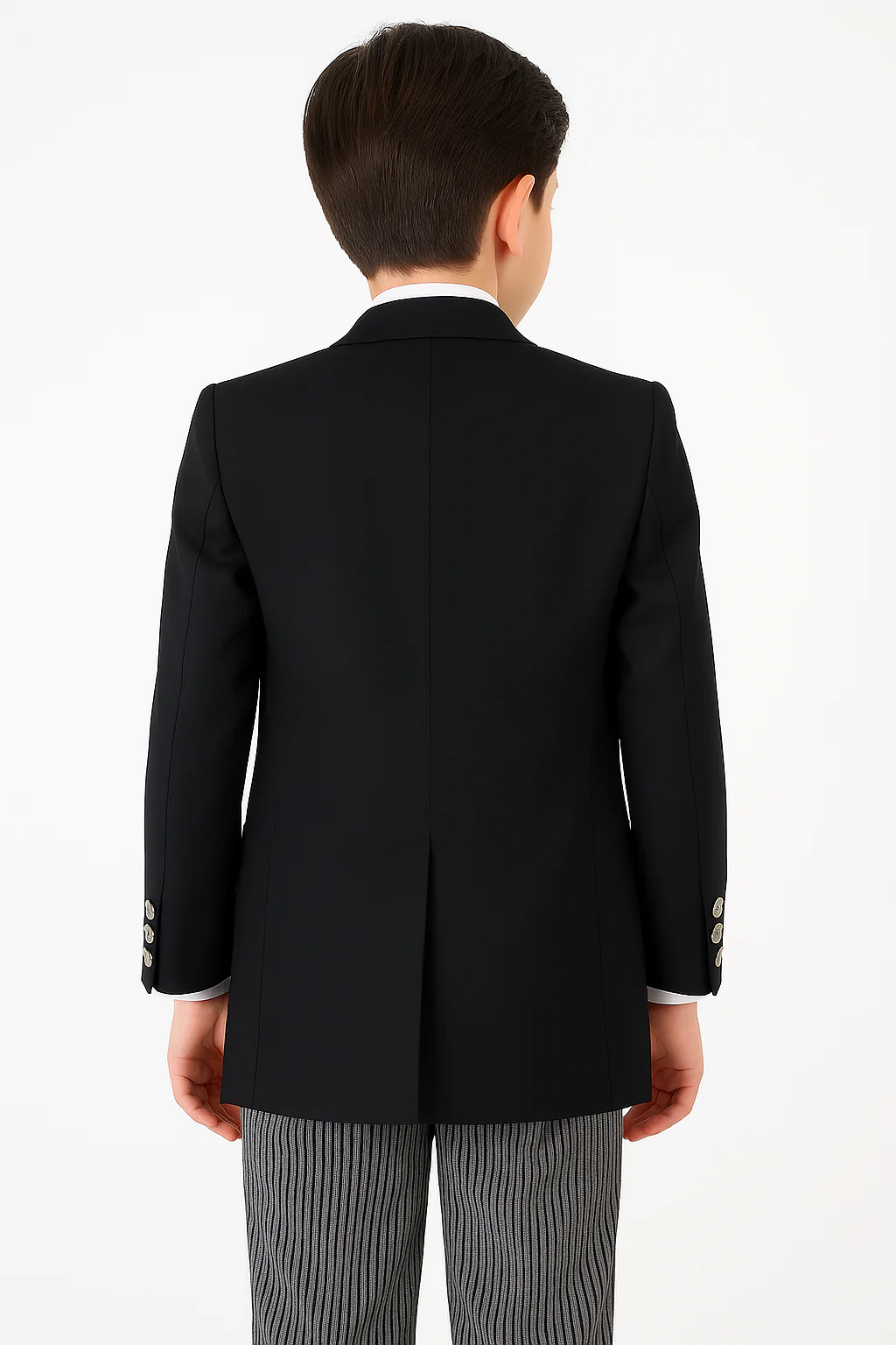 Boys Complete Tail Morning Suit - Black - Ivory - Image 2