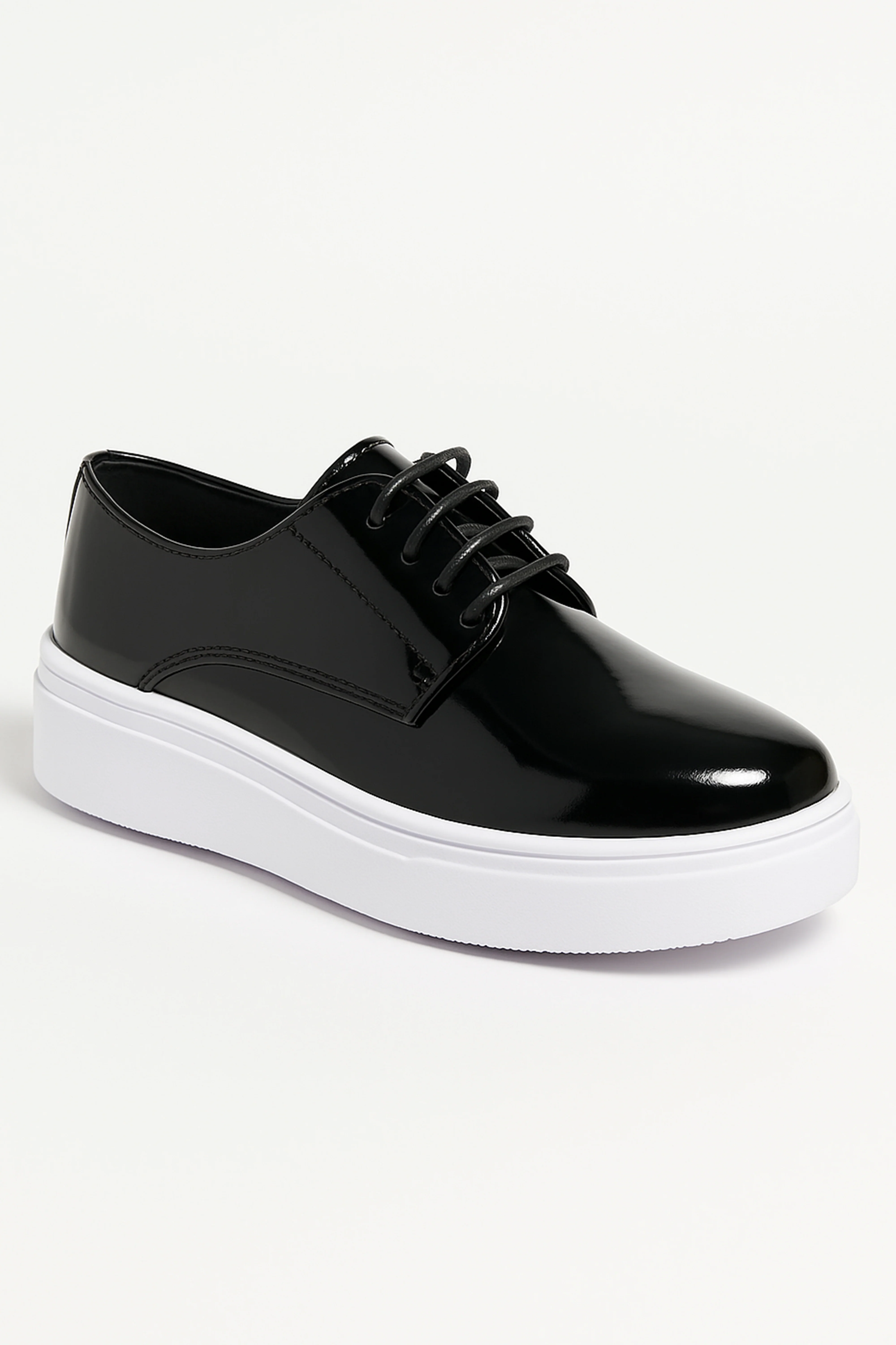 Boys’ Patent Platform Derby Shoes - Nexa - Black