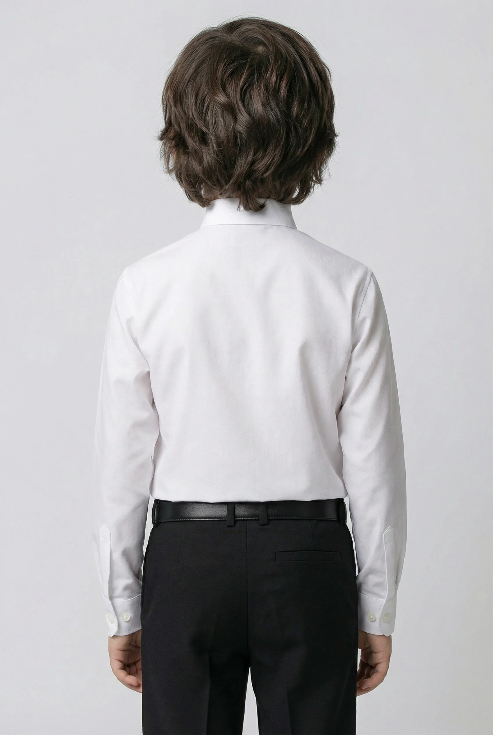 Boys Wing Collar Slim Fit Tuxedo White Shirt - White - Image 2