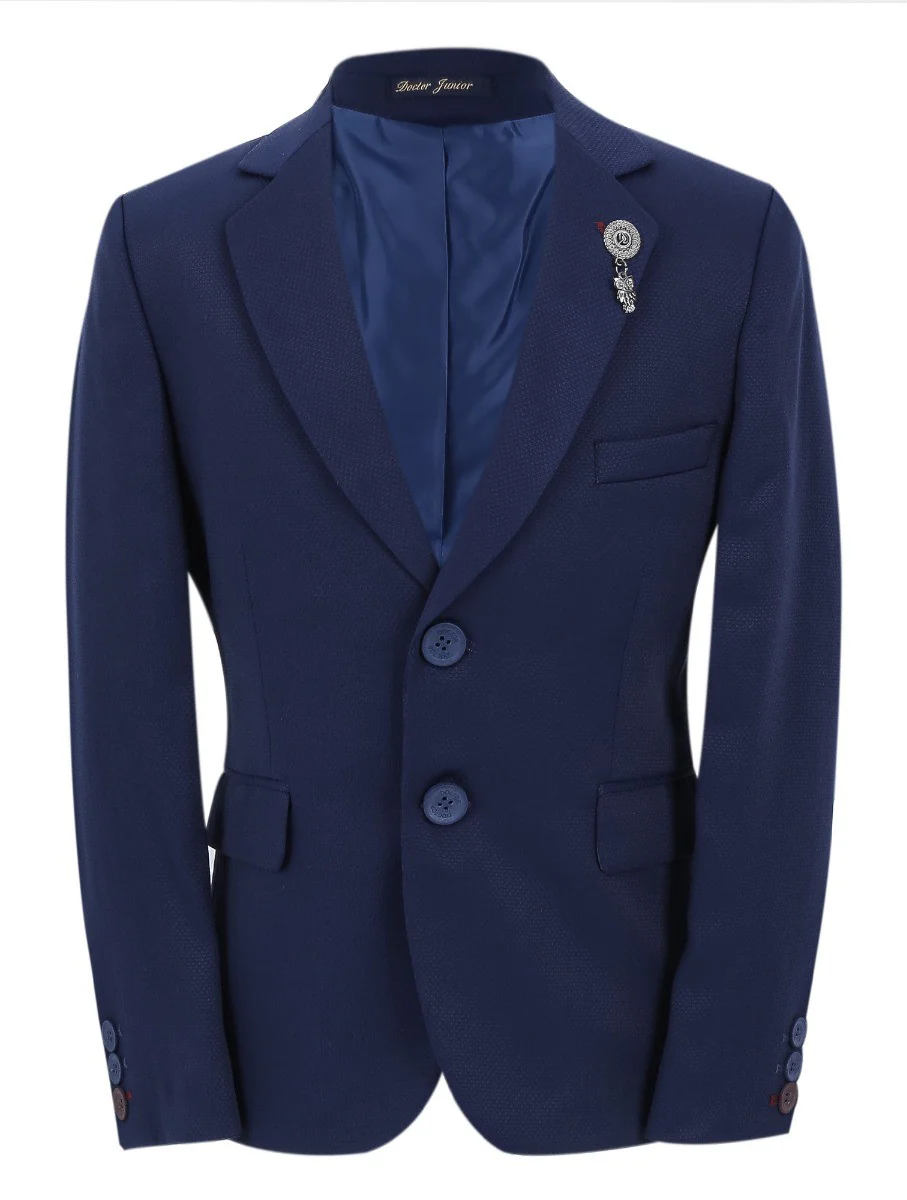Boys Slim Fit Formal Suit - Royal Blue - Image 6
