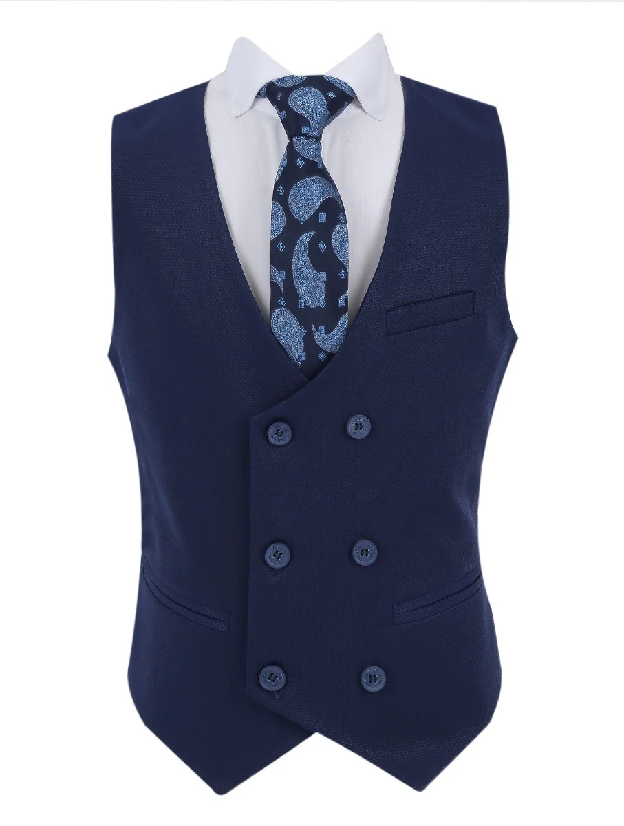 Boys Slim Fit Formal Suit - Royal Blue - Image 8