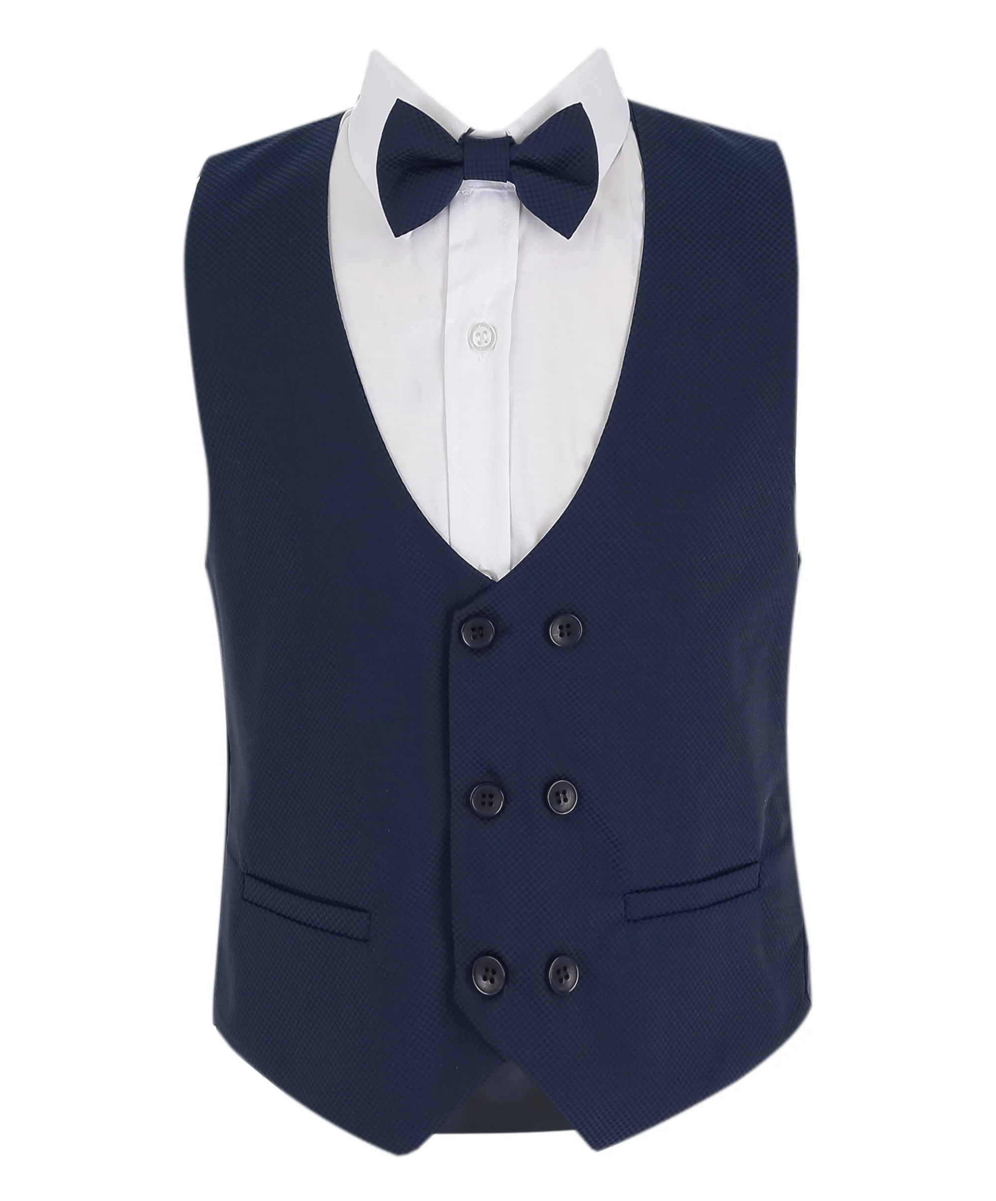 Boys Slim Fit 7 Piece Full Suit Set - Kenny - Parliament Blue - Image 7