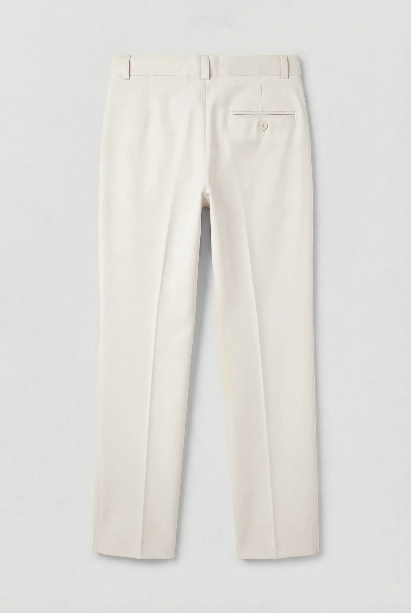 Boys Slim Fit Formal Trousers with Adjustable Waist - Ivory - Image 7