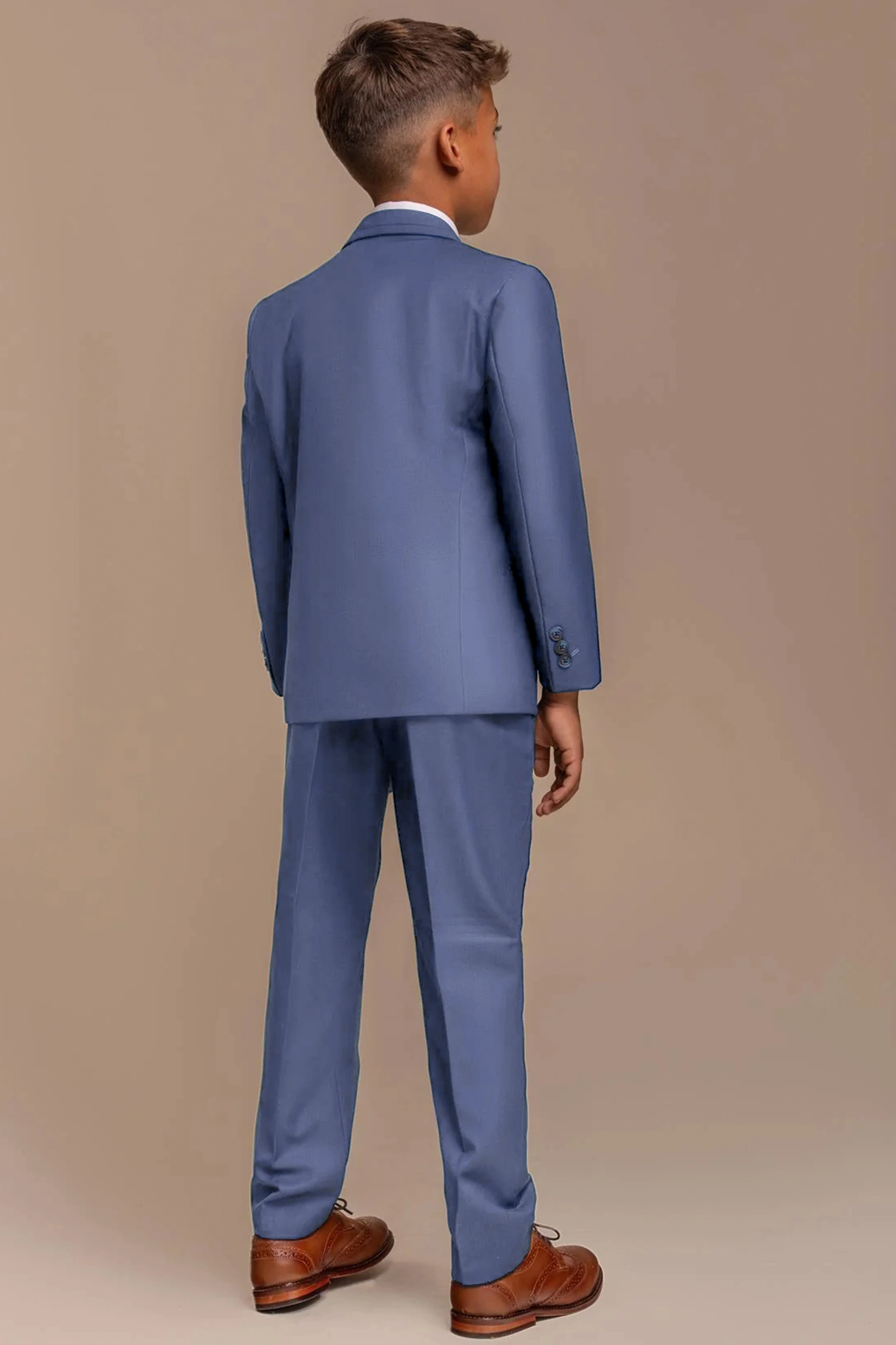 Boys Slim Fit Formal Suit - Blue Jay - Image 3