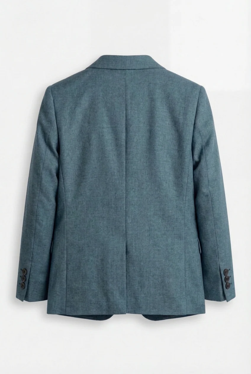 Boys Slim Fit Textured 8-Piece Formal Suit Set - Teal Green - Image 8