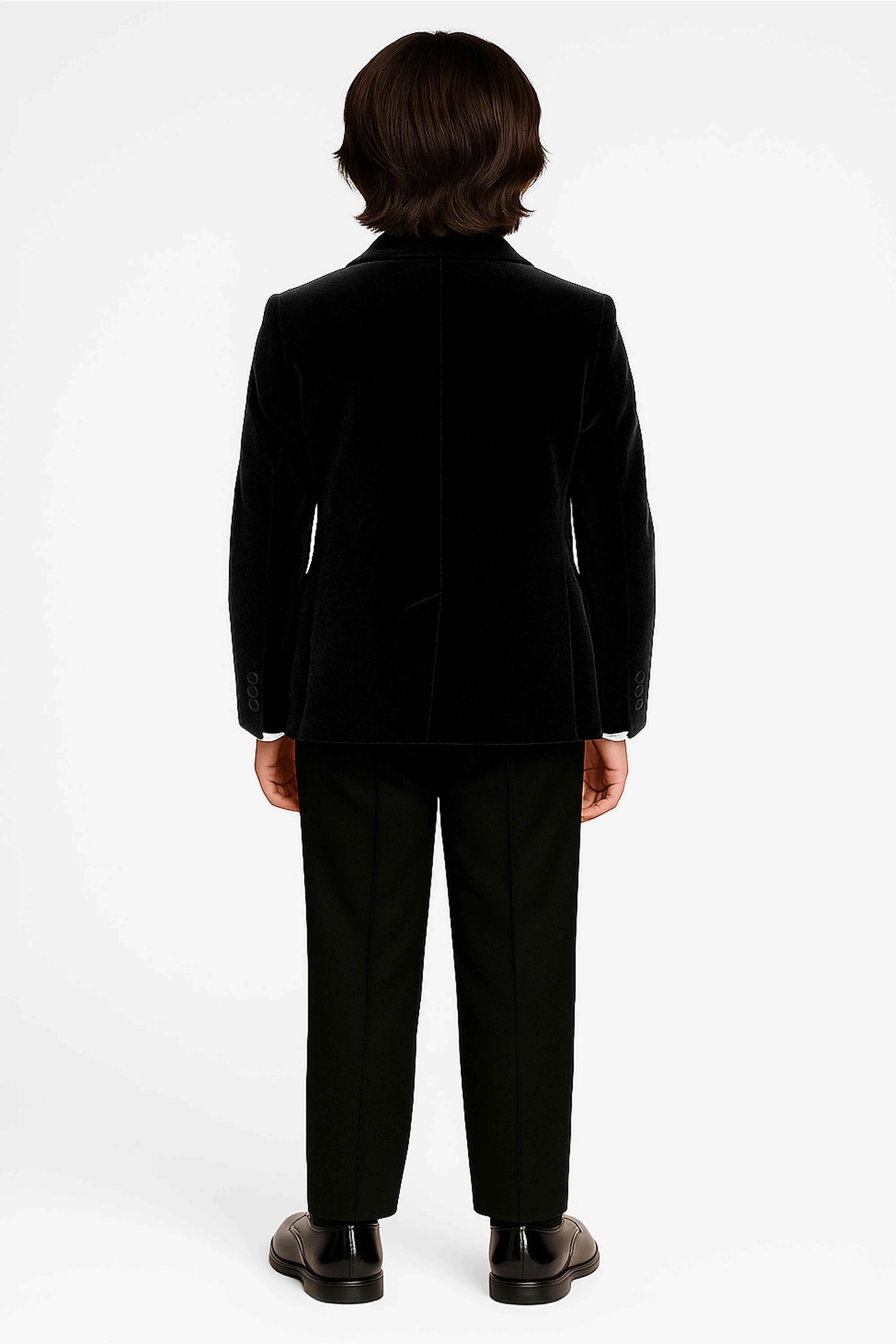 Boys Slim Fit Velvet Dinner Suit - 3-Piece & 5-Piece - SAVOY  - Black - Image 3