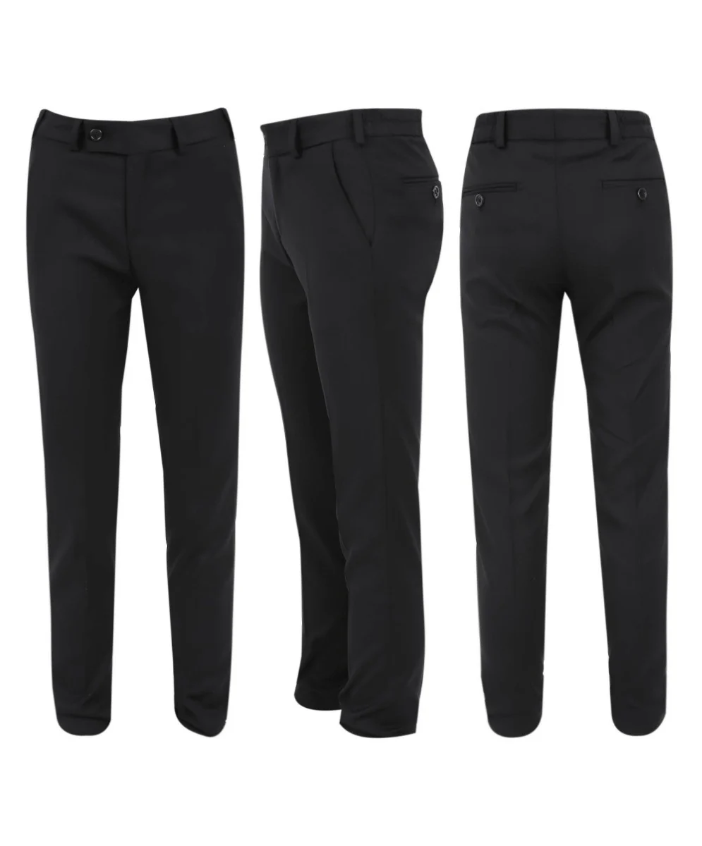 Boys Slim Fit Piping Velvet Tuxedo Suit - LONDON - Red - Image 9