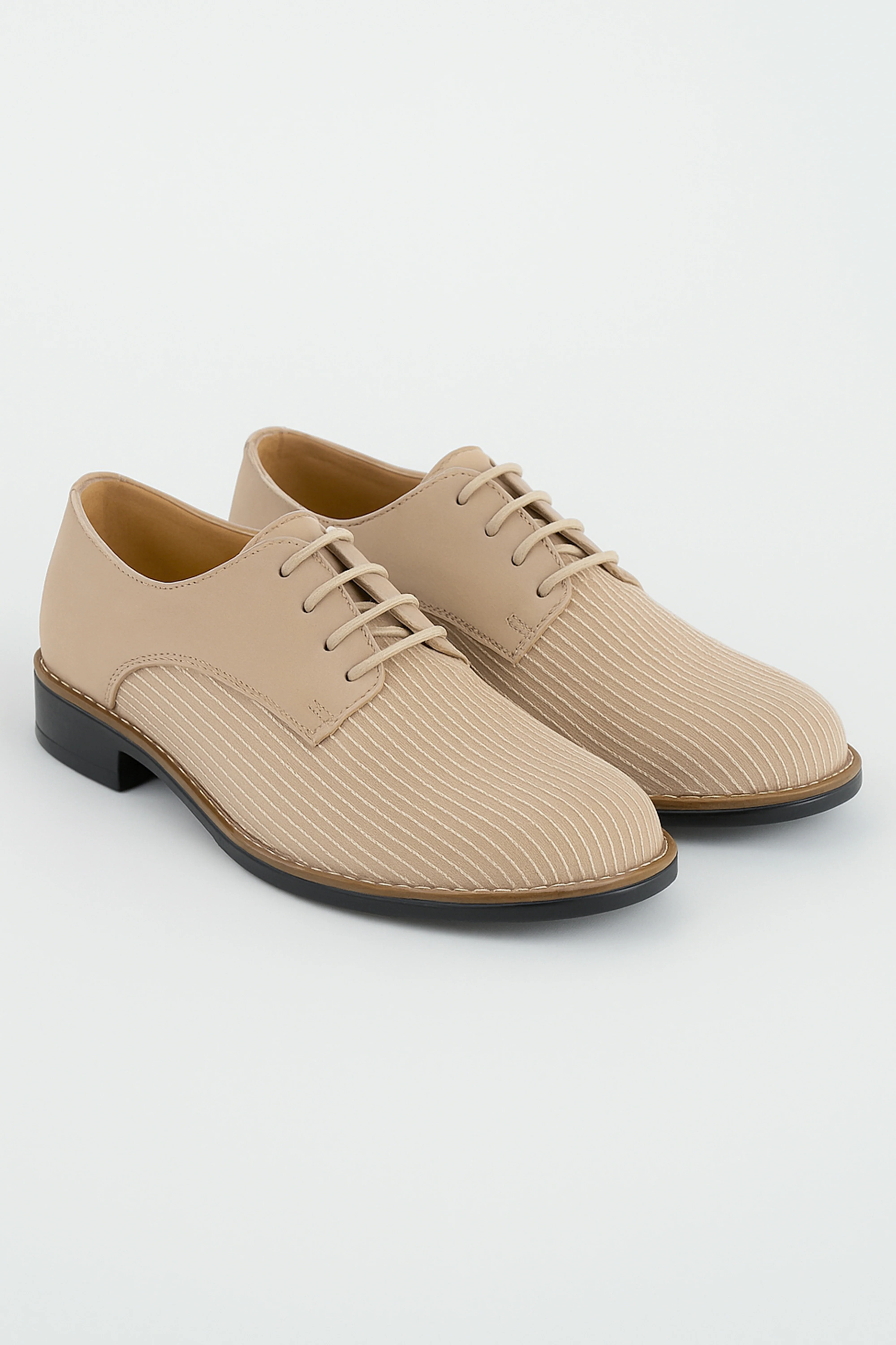 Boys Suede Lace Up Formal Shoes - Beige - Image 3