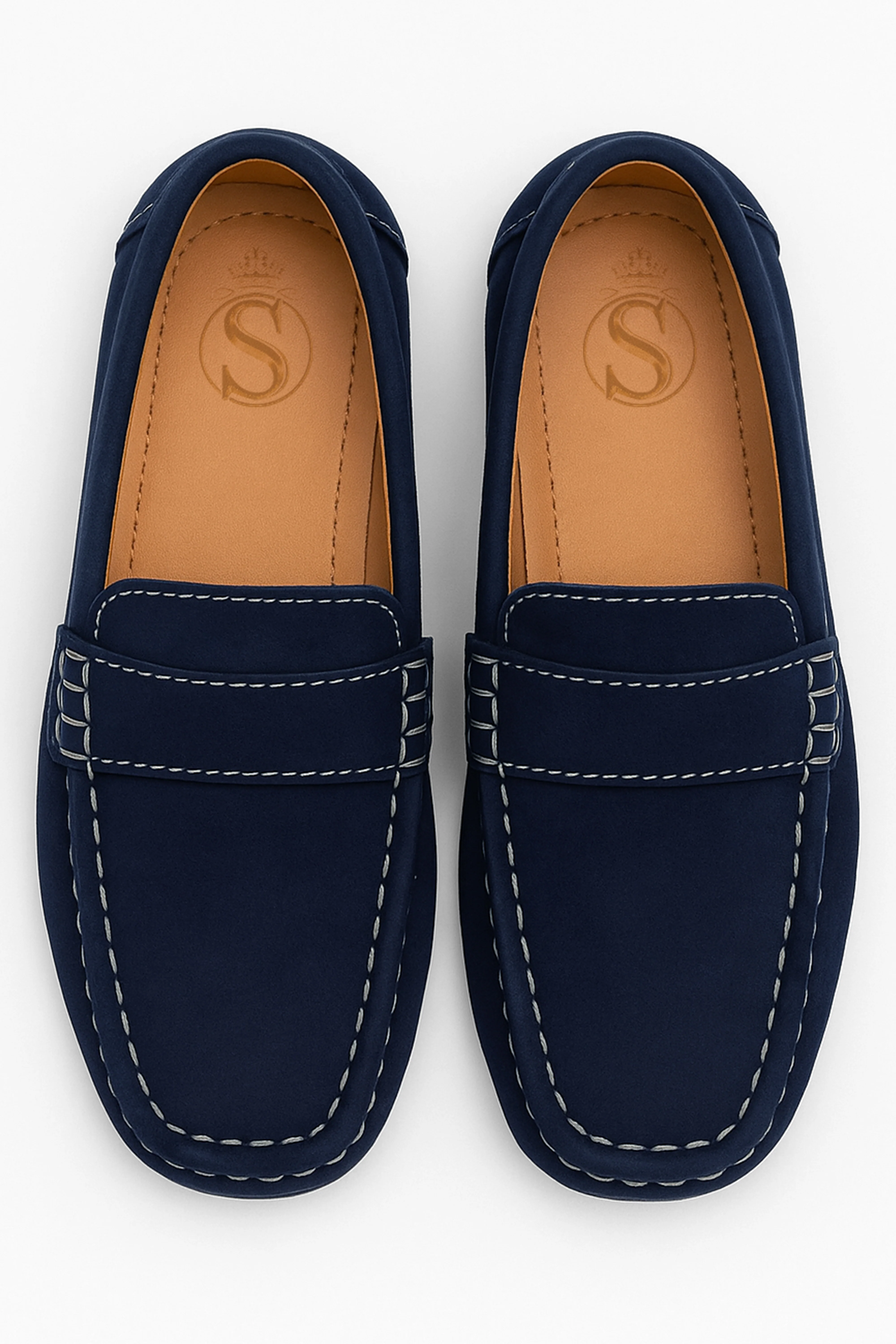 Boys Suede Slip On Penny Loafer - DUNCAN - Navy Blue - Image 2