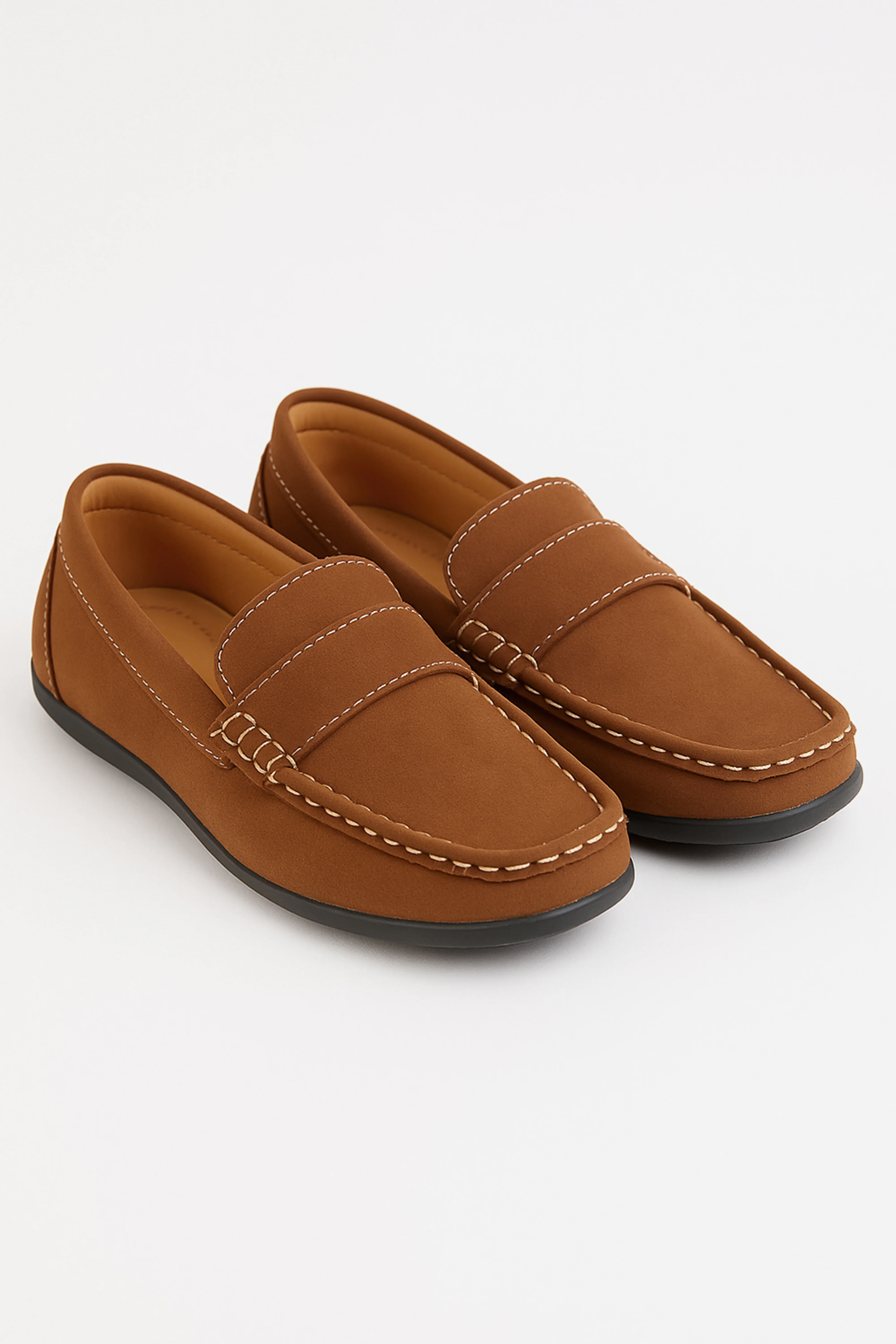 Boys Suede Slip On Penny Loafer - DUNCAN - Tan Brown - Image 3