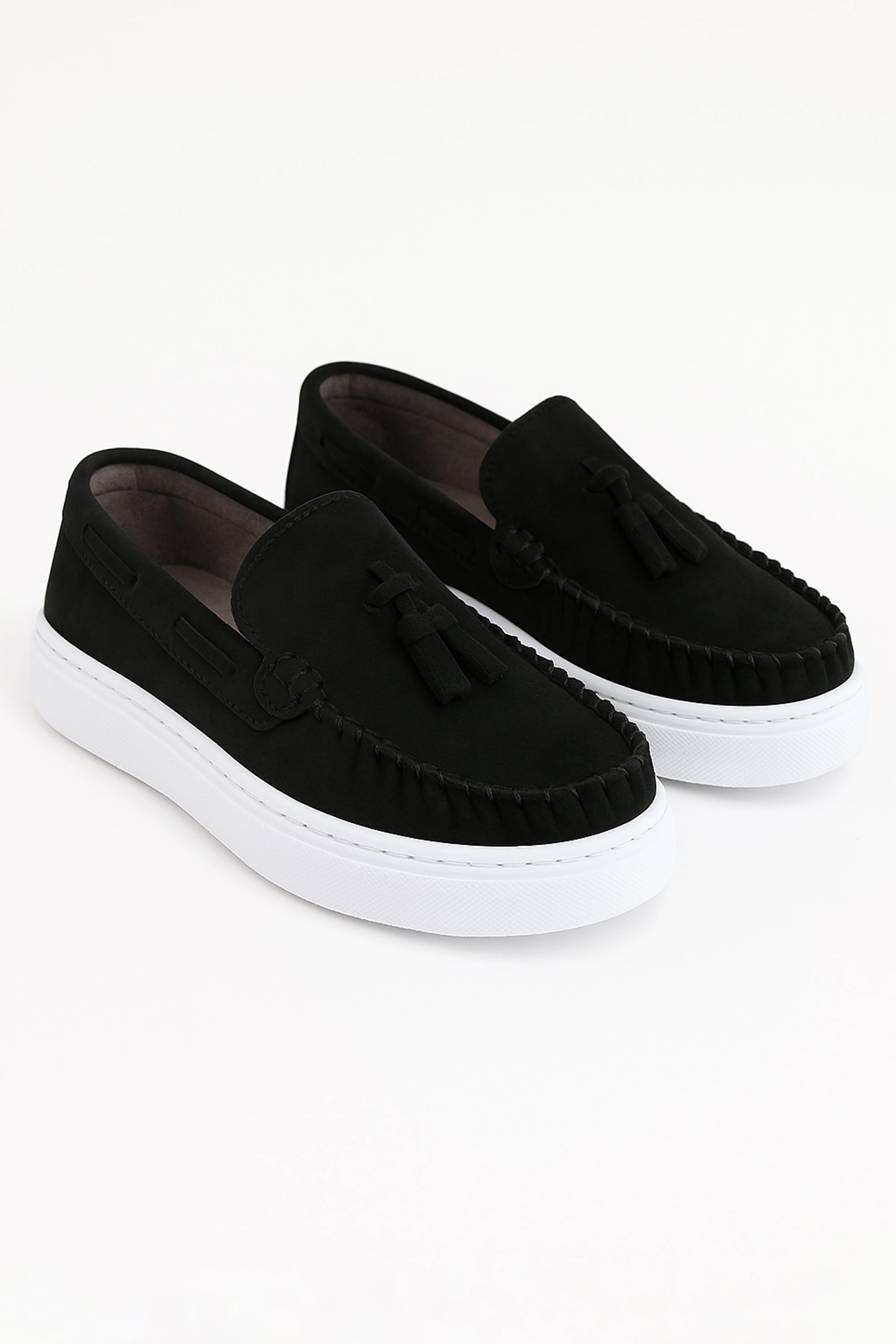 Boys Platform Suede Moccasin Loafers with Tassels - Urban  - Black - Image 3