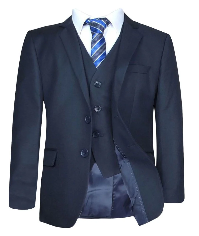 Boys 5 Pieces Formal Navy Suit - Navy Blue - Image 2