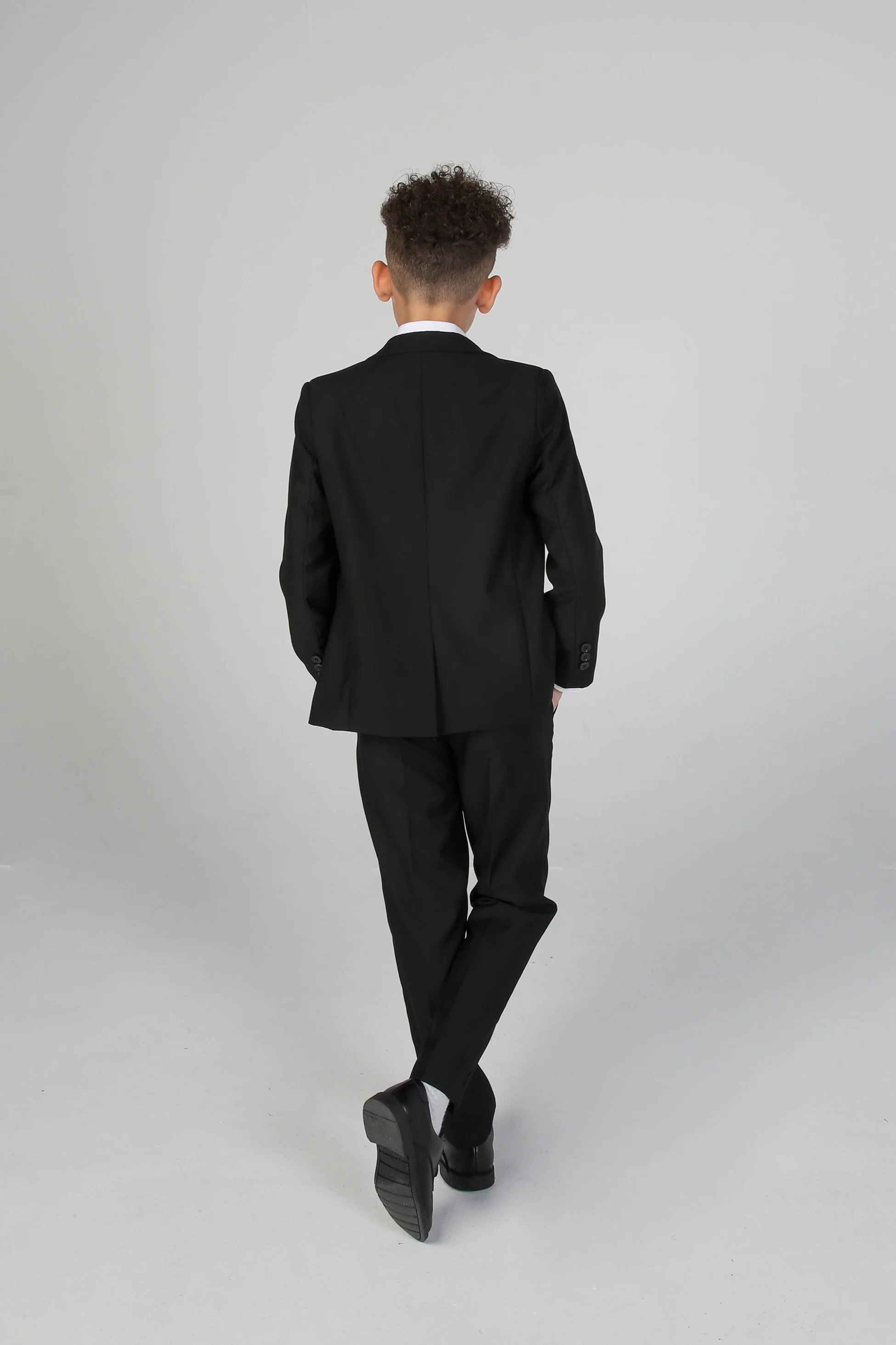 Boys Tailored Fit Black Suit - PARKER - Black - Image 5