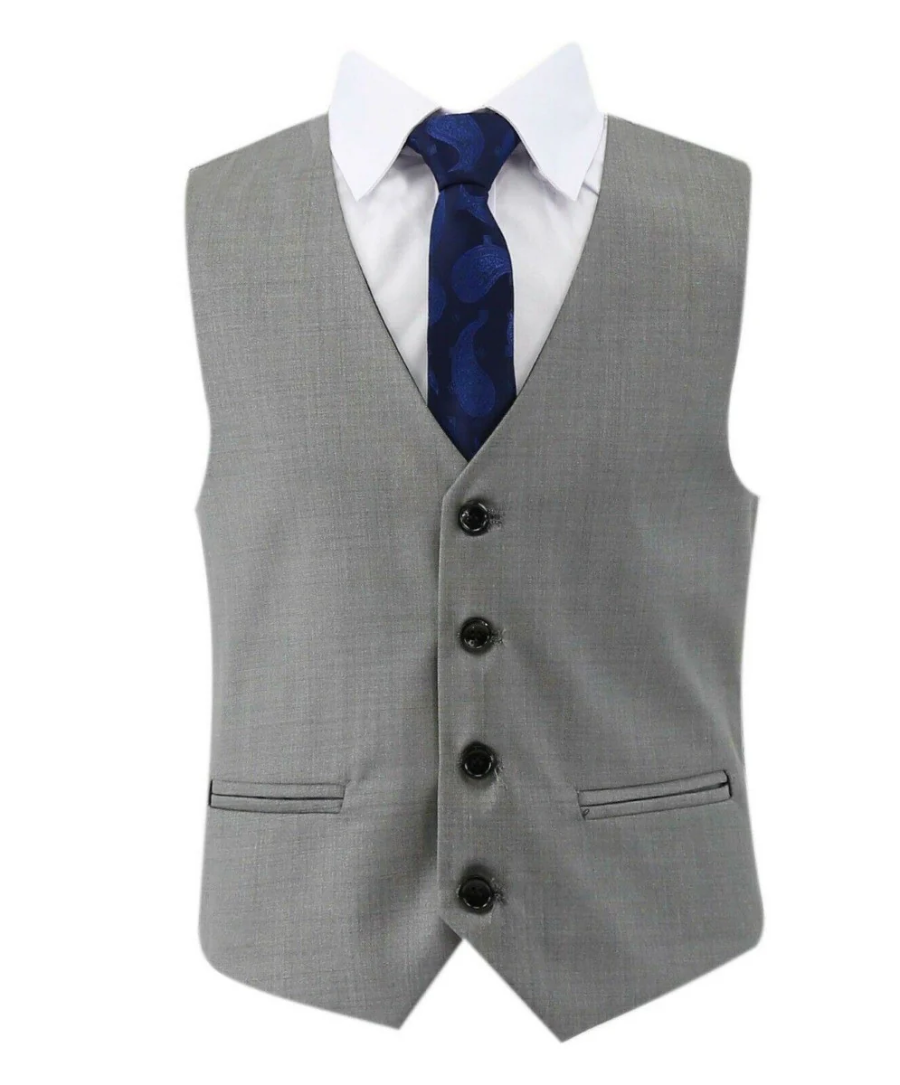 Boys Tailored Fit Black Suit - PARKER - Light Grey - Image 6