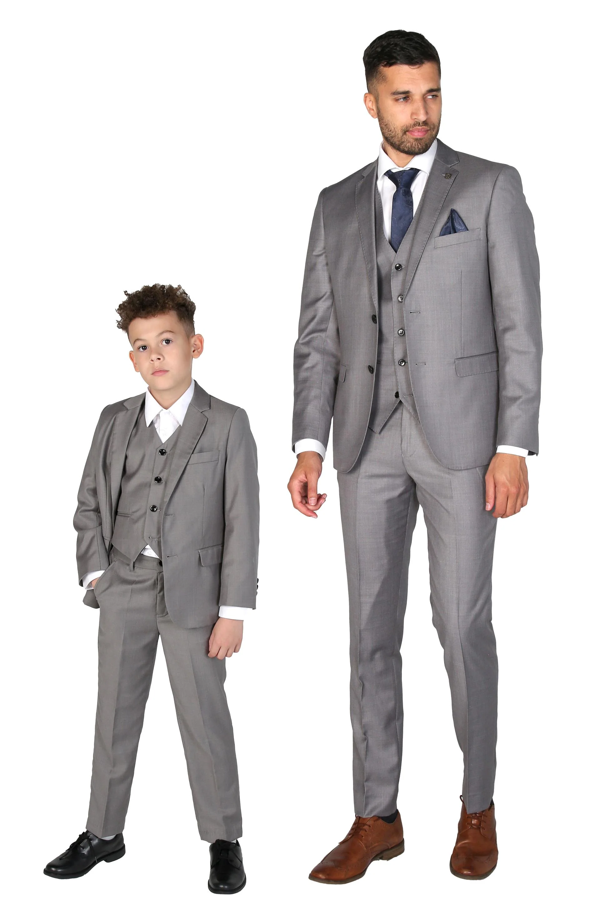 Boys Tailored Fit Black Suit - PARKER - Light Grey - Image 8