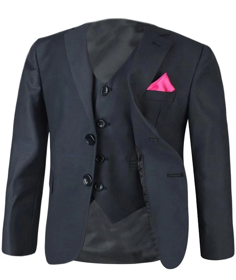 Boys Tailored Fit Formal Suit - Dark Grey - Image 3