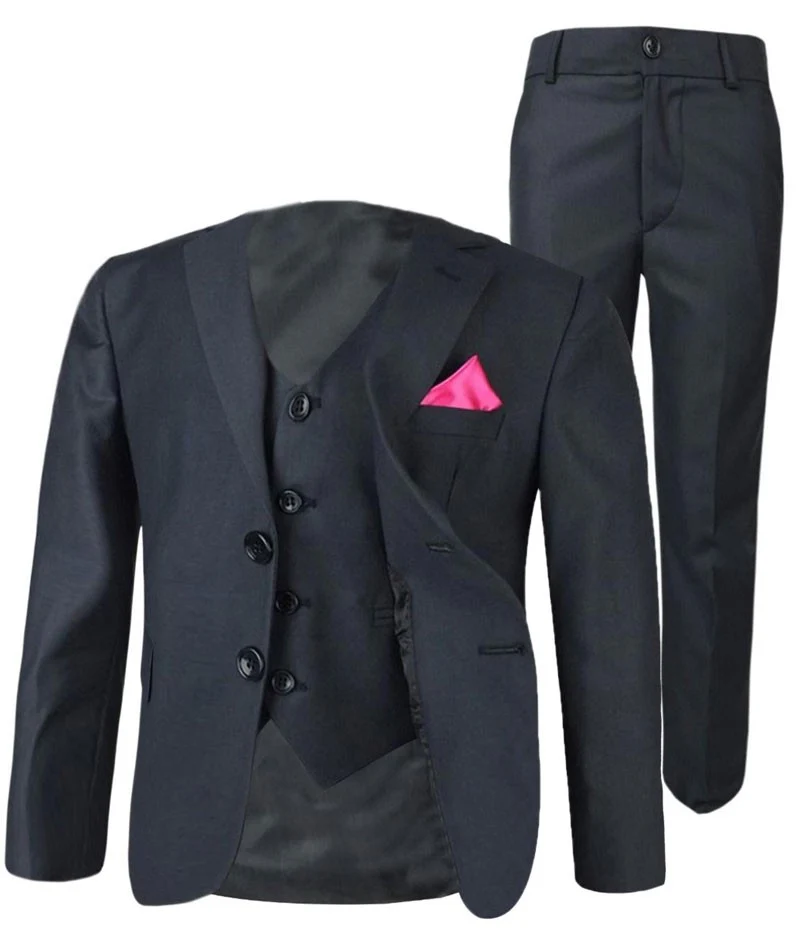 Boys Tailored Fit Formal Suit - Dark Grey - Image 5