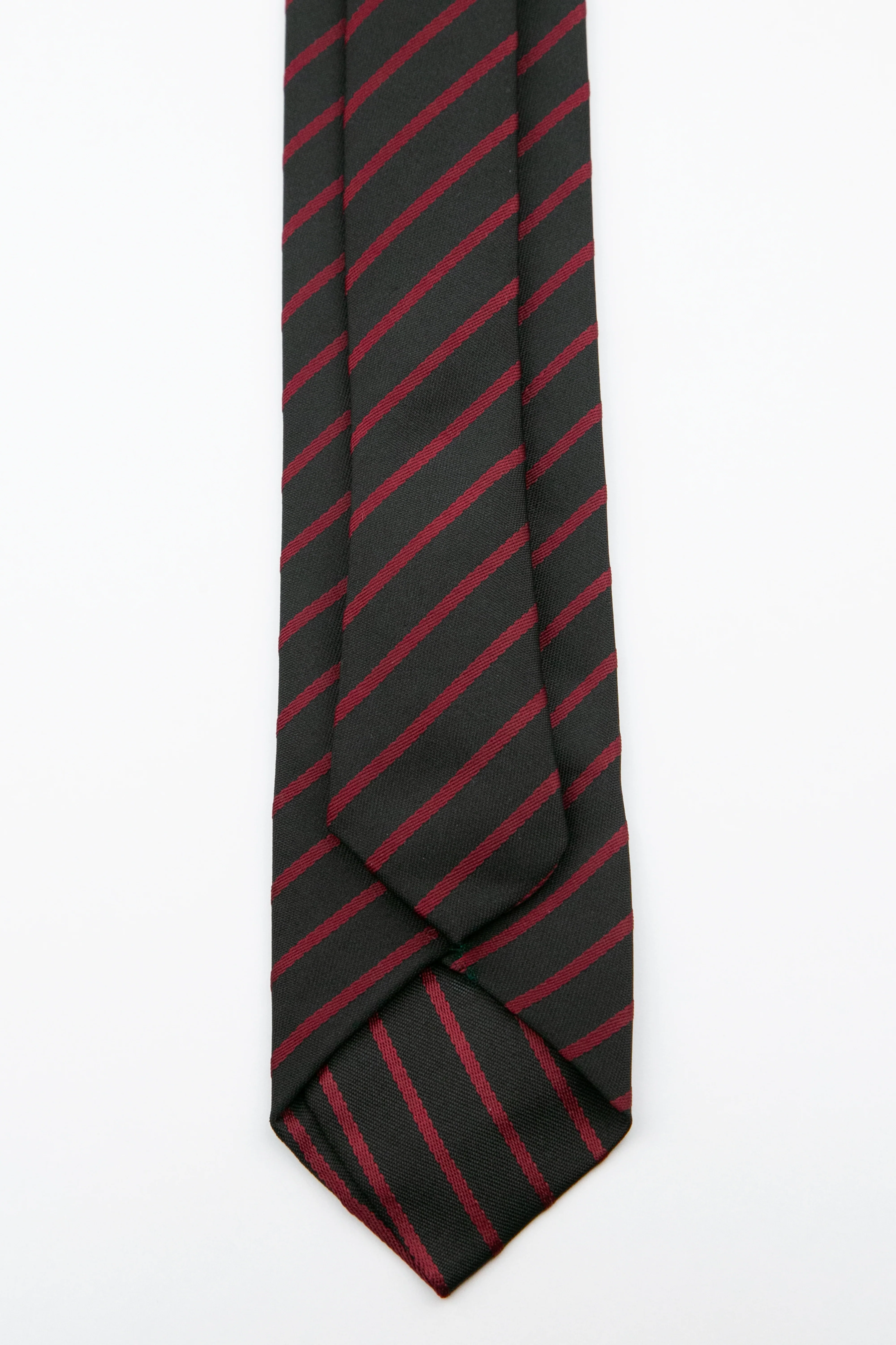 Boys’ Textured Striped Slim Tie & Pocket Square Set - Burgundy - Image 4