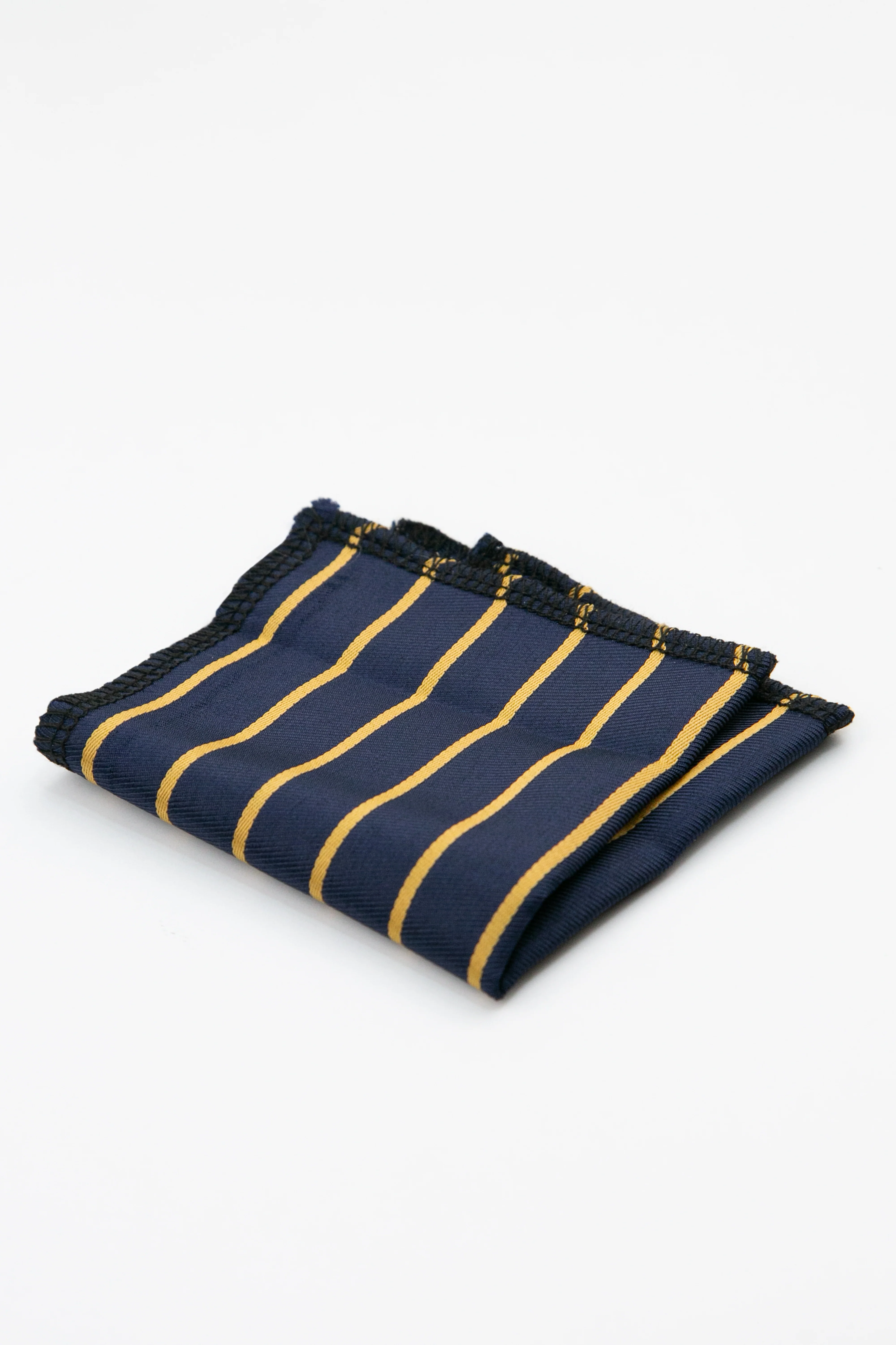 Boys’ Textured Striped Slim Tie & Pocket Square Set - Navy - Image 5