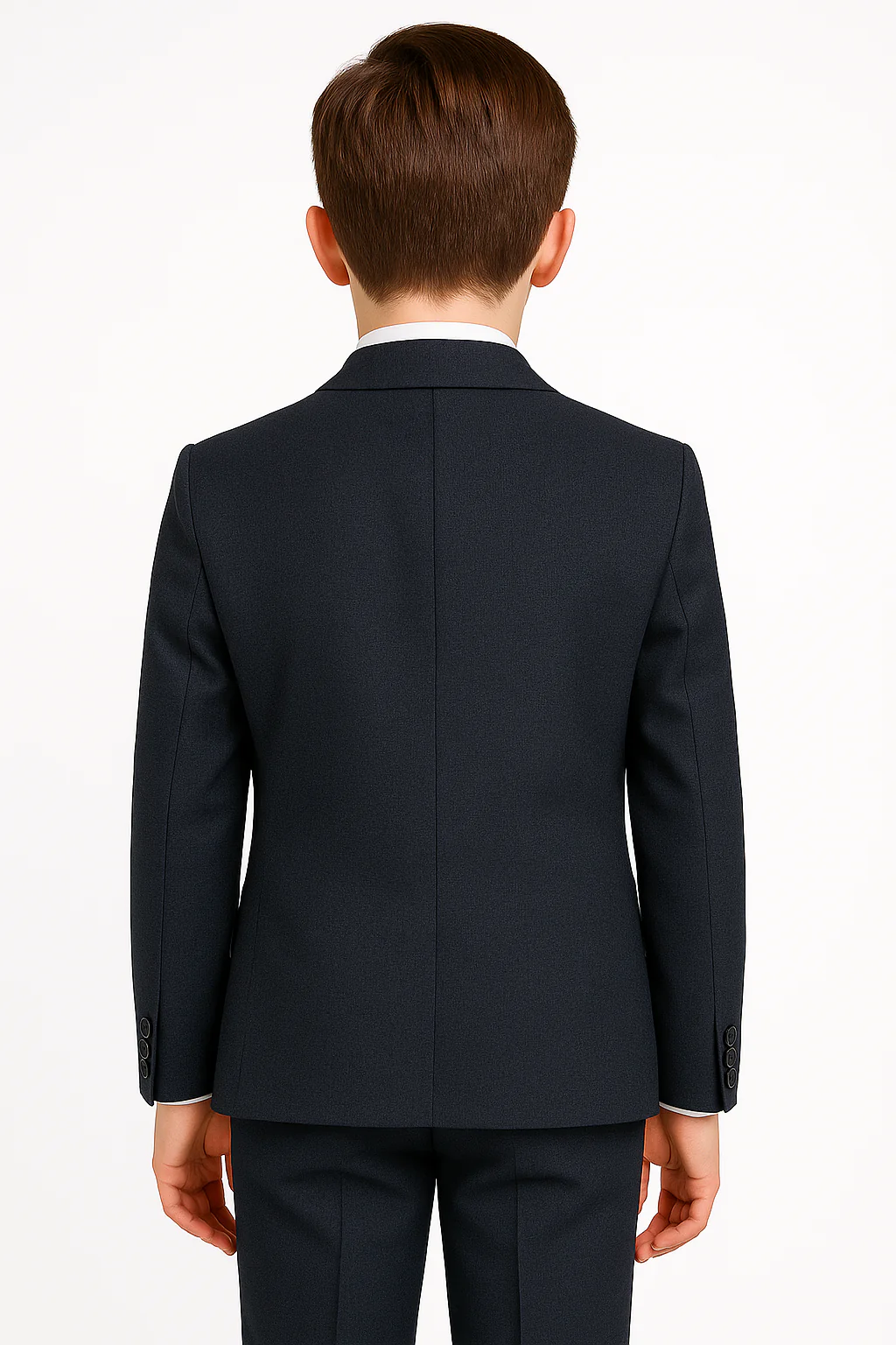 Boys Tailored Fit Textured Suit - ELI- Navy Blue - Image 2