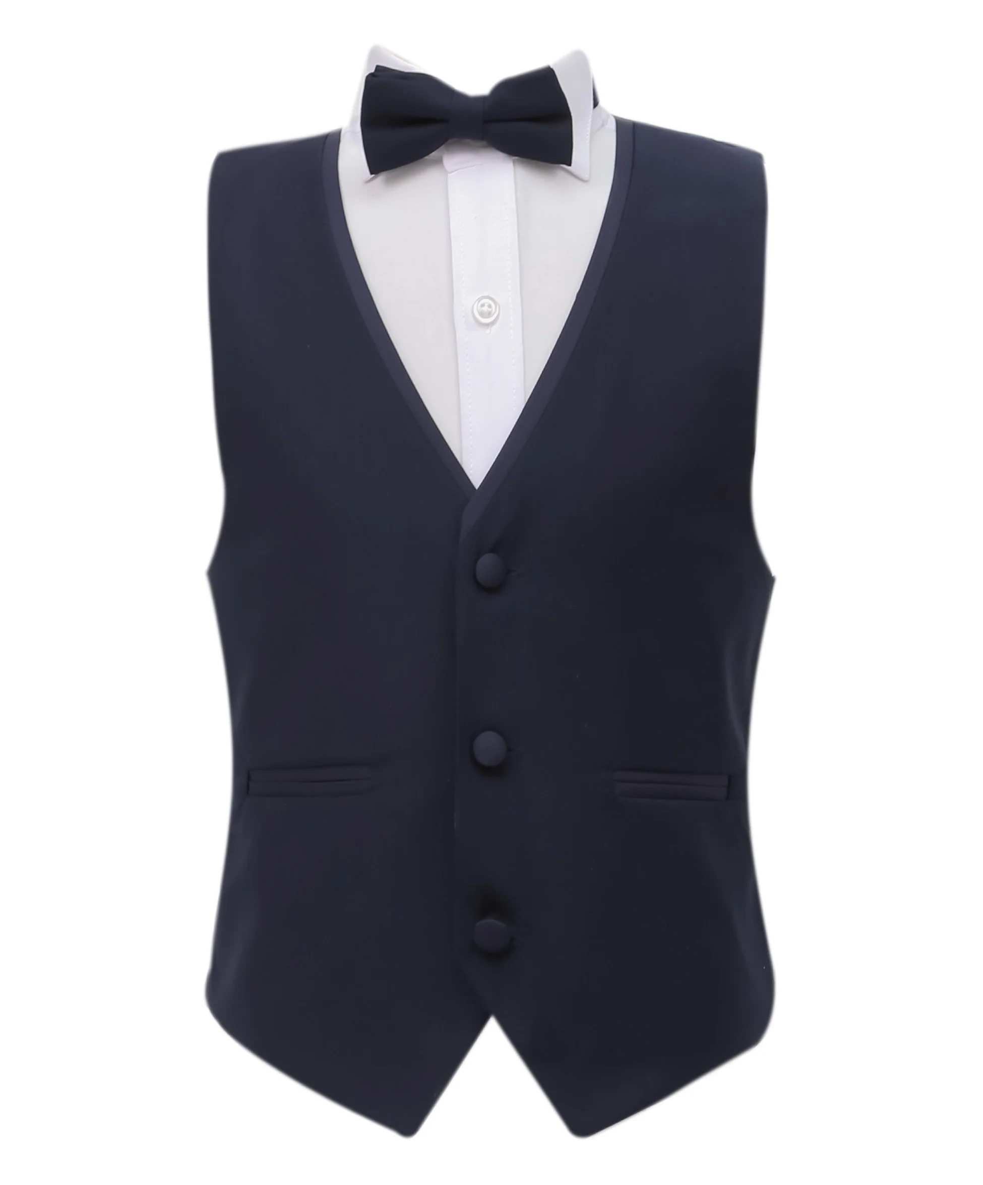 Boys Slim Fit  Piping Tuxedo Dinner Suit Set - Navy Blue - Image 9
